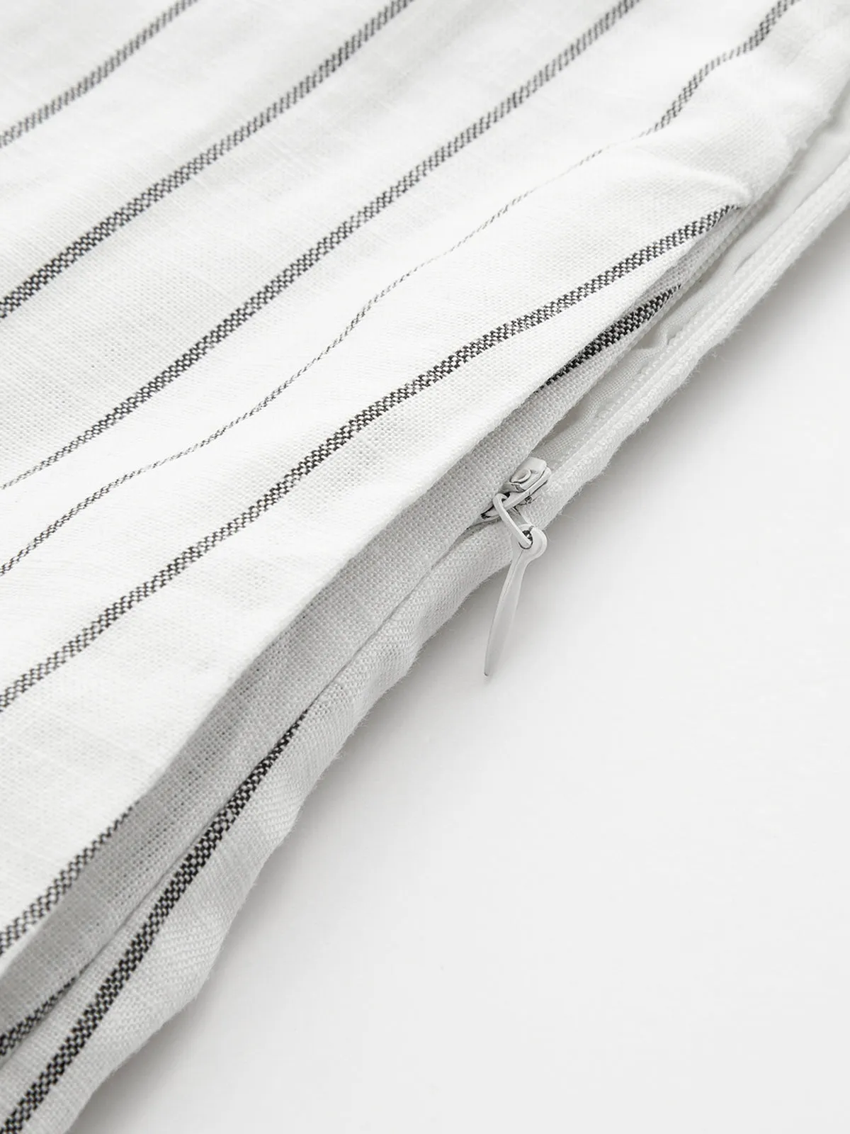 Pinstripe Cotton Linen Wide Leg Pants sold by COMMENSE product image thumbnail 5