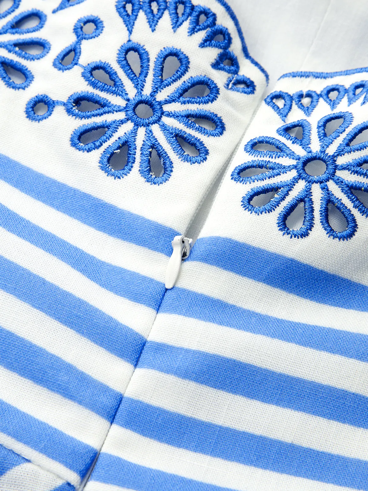 Embroidery Striped Cami Midi Dress sold by COMMENSE product image thumbnail 4