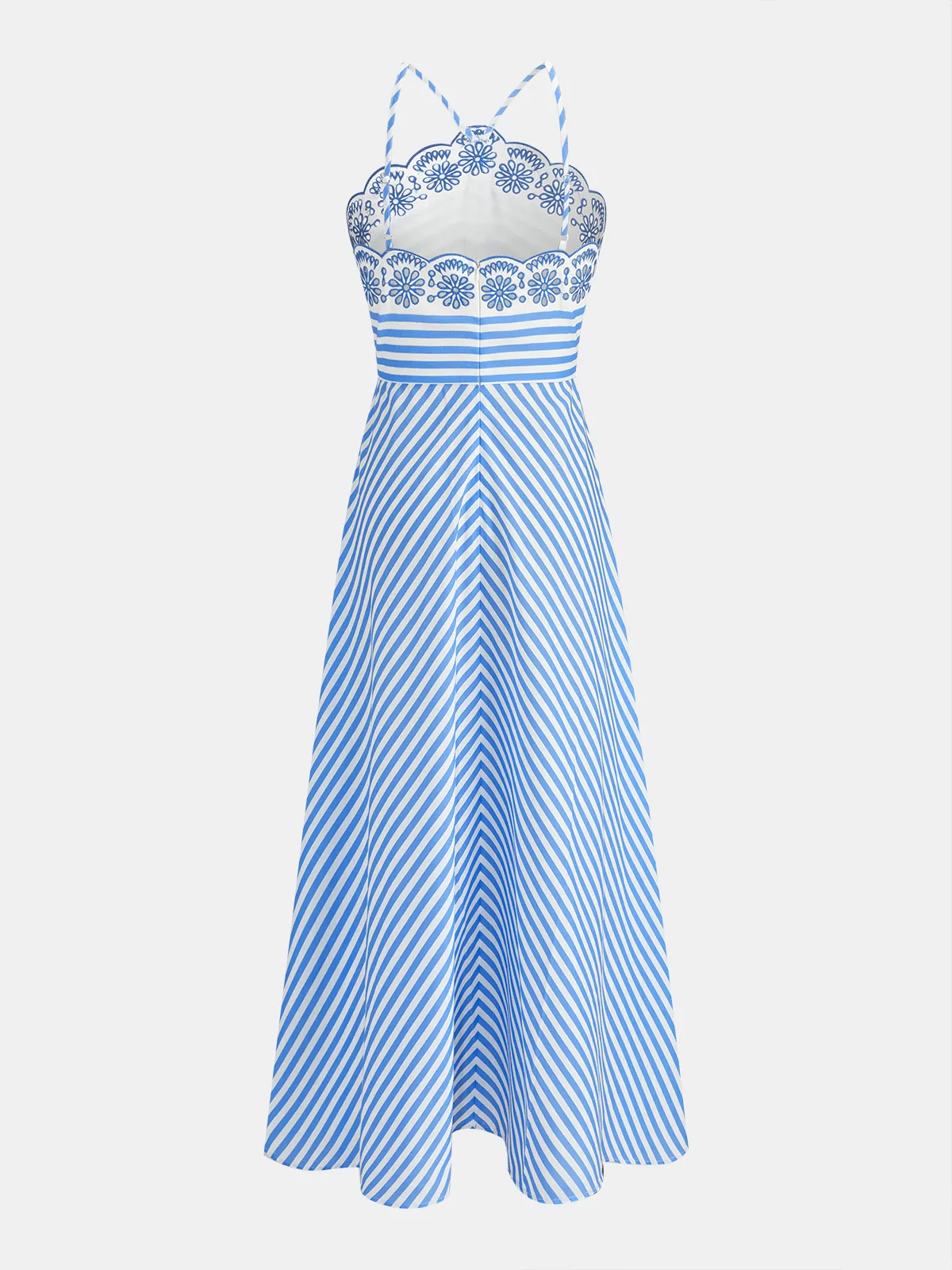 Embroidery Striped Cami Midi Dress sold by COMMENSE product image thumbnail 2