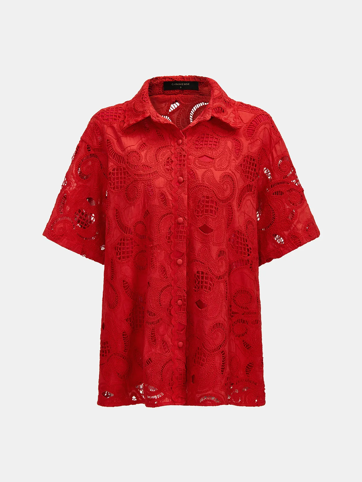 Eyelet Embroidery Button-Up Shirt sold by COMMENSE product image thumbnail 2