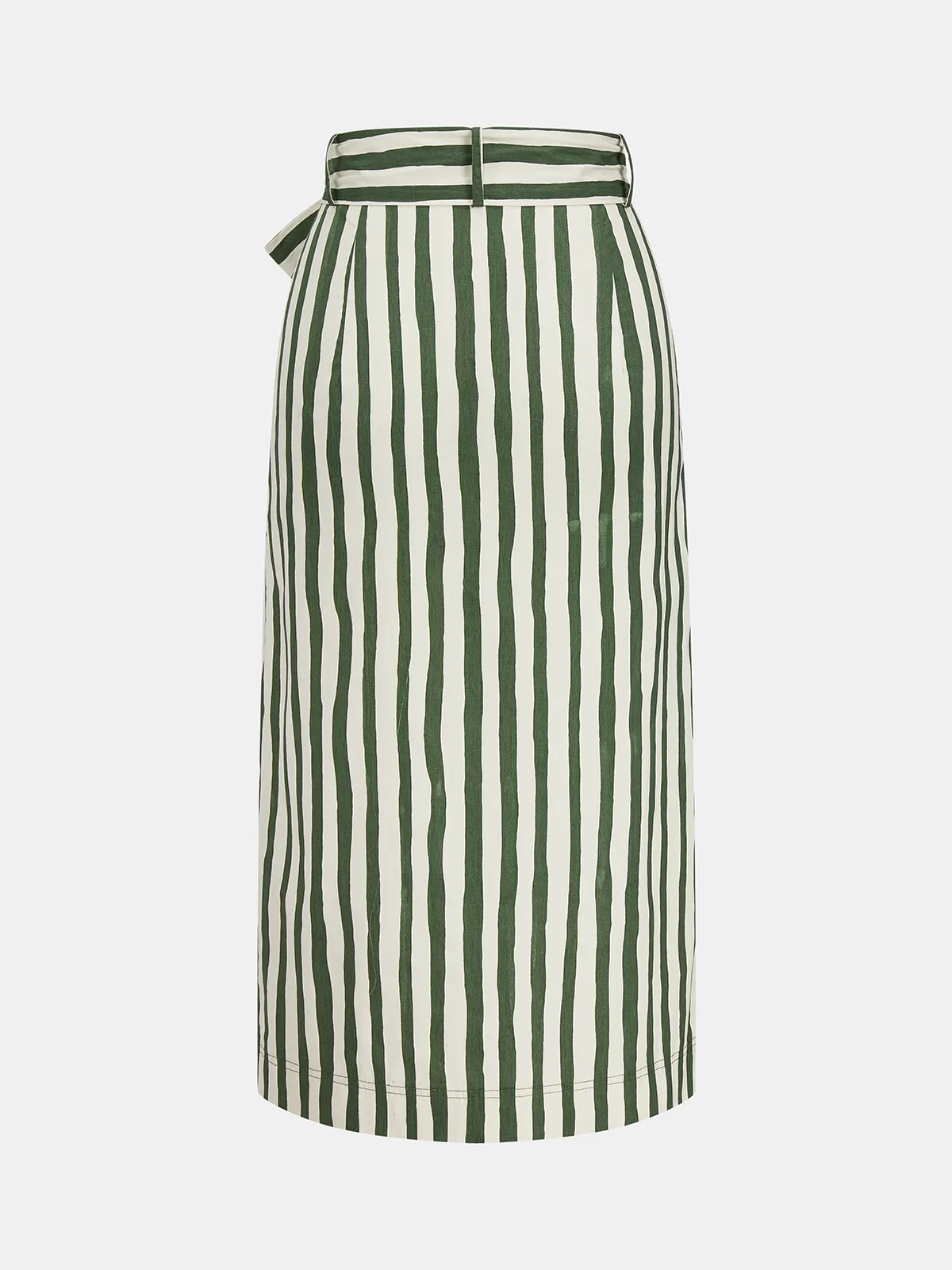 Tie-Back Halter Top & Striped Midi Skirt Set sold by COMMENSE product image thumbnail 5