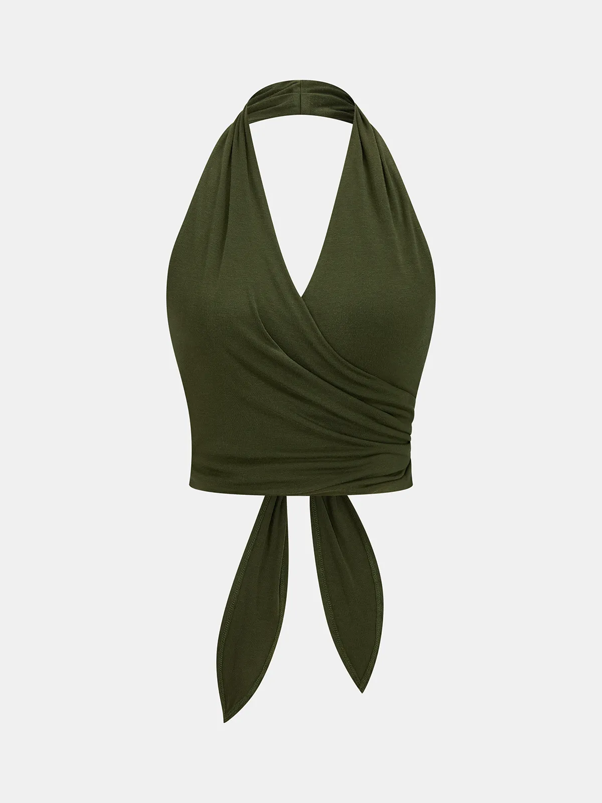Tie-Back Halter Top & Striped Midi Skirt Set sold by COMMENSE product image thumbnail 2