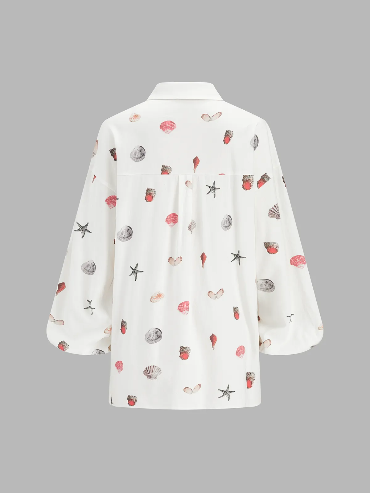 Seashell Print Linen Blend Shirt & Shorts Set sold by COMMENSE product image thumbnail 5
