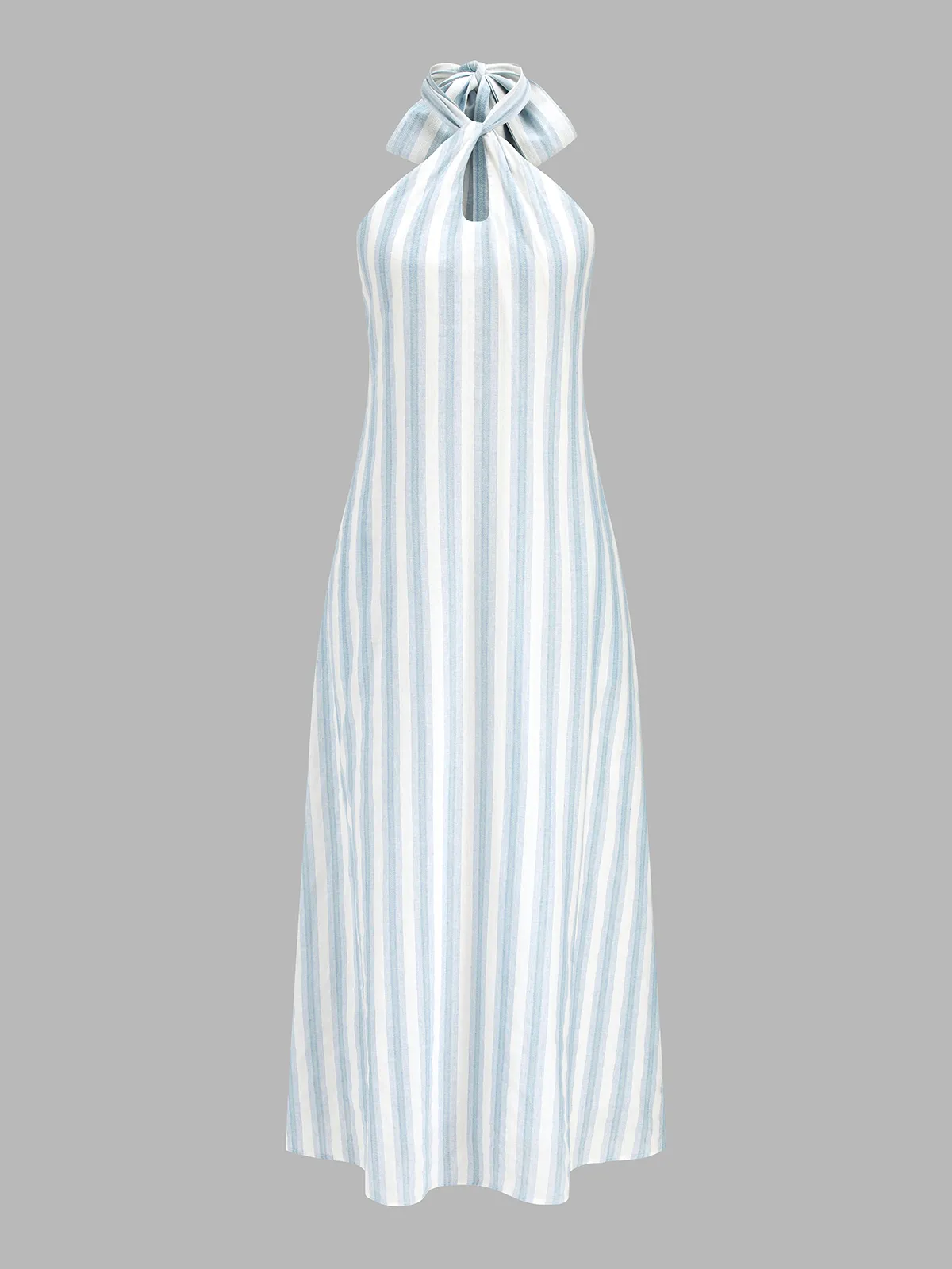 Striped Cotton Halter Maxi Dress sold by COMMENSE product image thumbnail 2