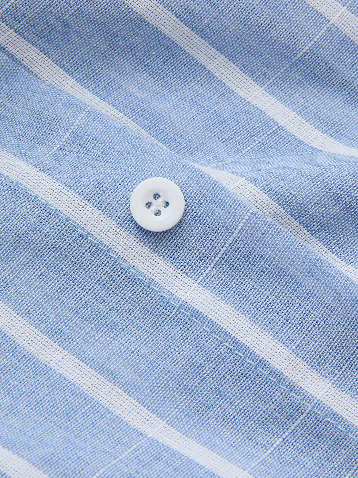 Striped Cotton Linen Short Sleeve Shirt Dress sold by COMMENSE product image thumbnail 4