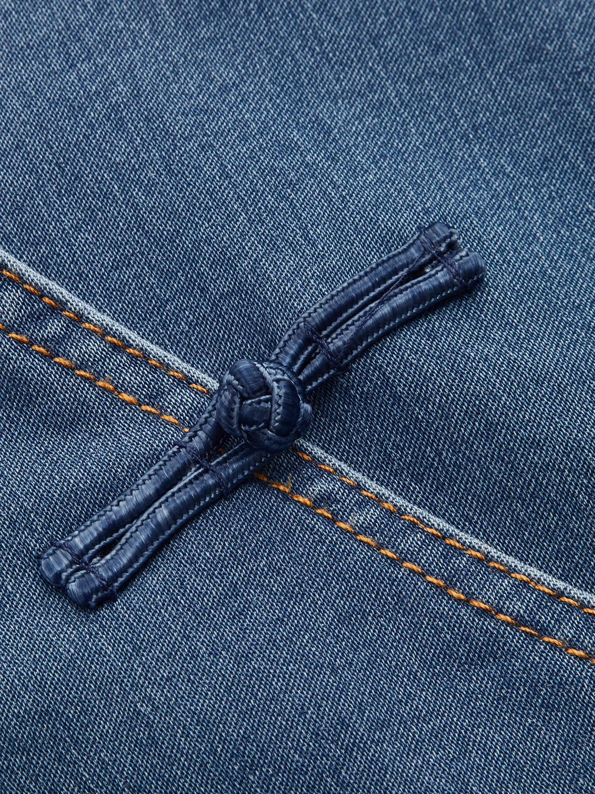 Frog Button Short Sleeve Denim Blouse sold by COMMENSE product image thumbnail 3