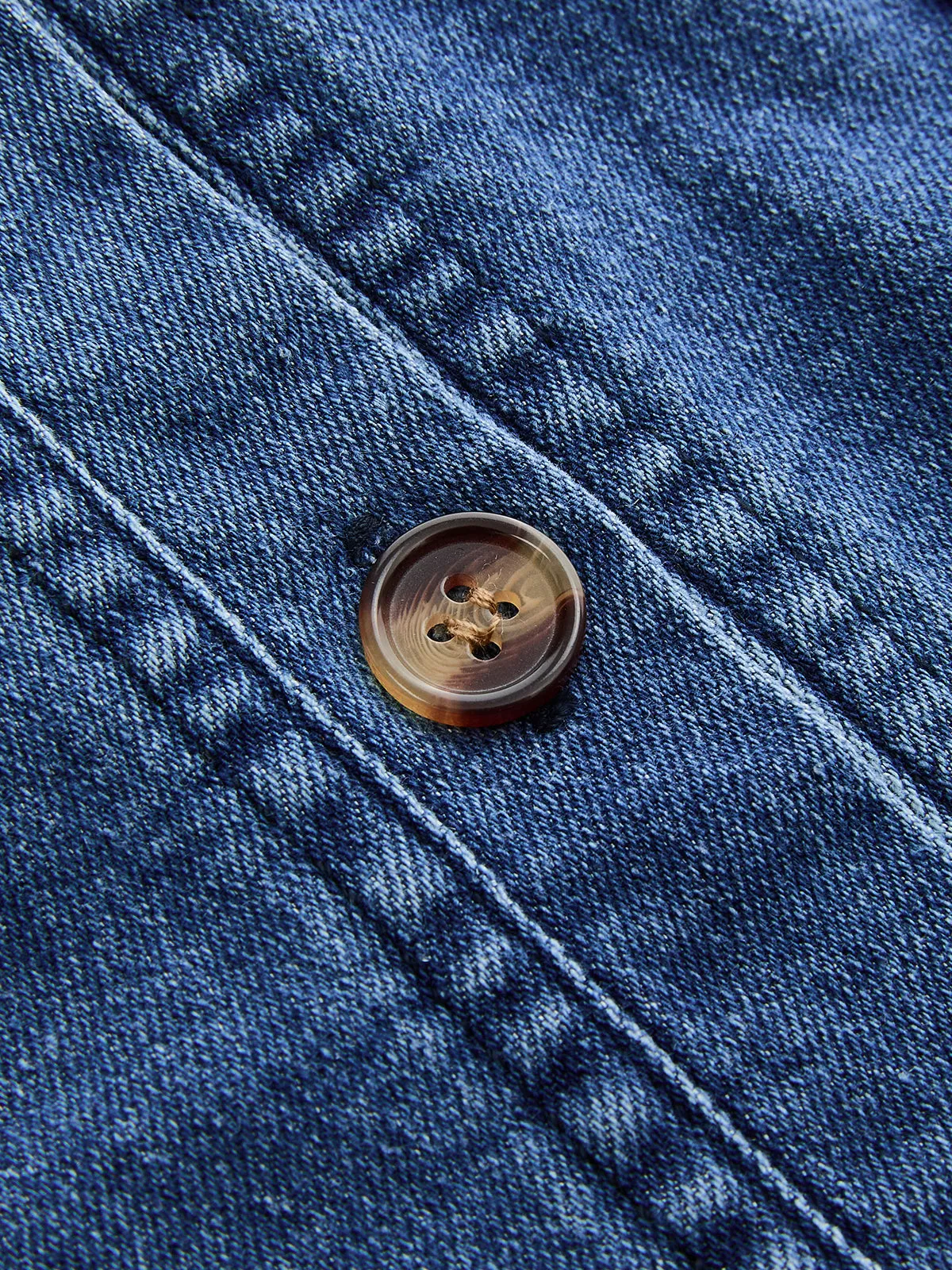 Button Front V Neck Denim Top sold by COMMENSE product image thumbnail 4