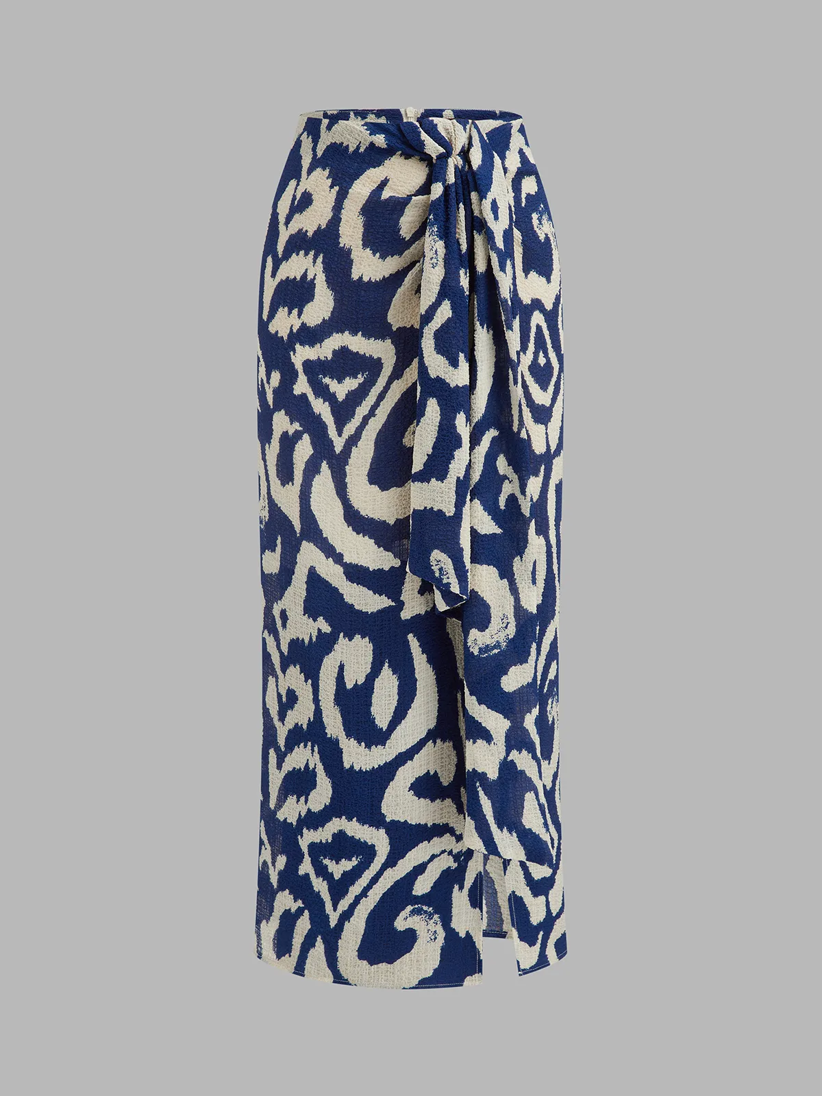 Halter Wrap Top & Abstract Print Skirt Set sold by COMMENSE product image thumbnail 4