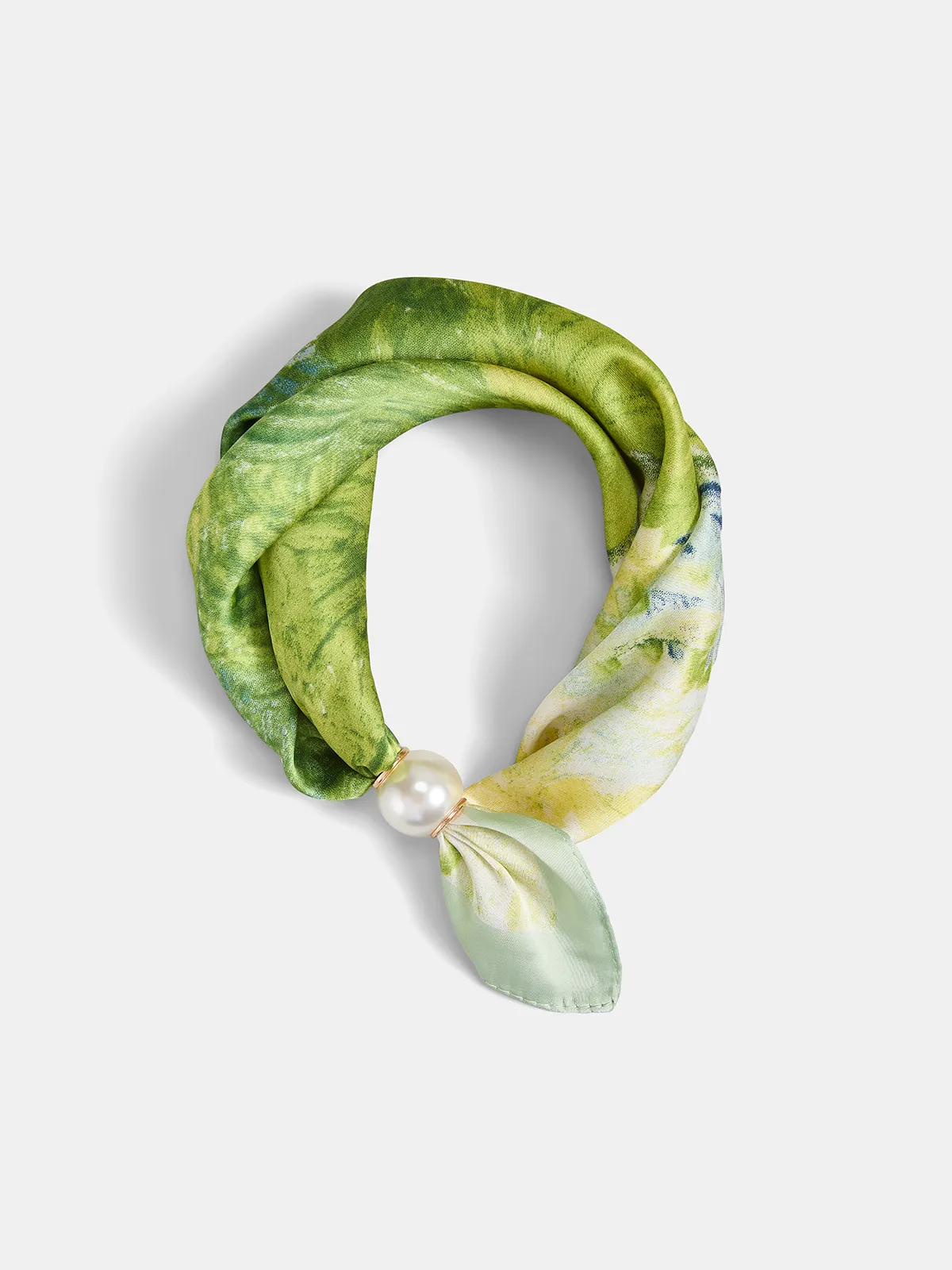 Watercolor Print Magnetic Pearl Scarf sold by COMMENSE