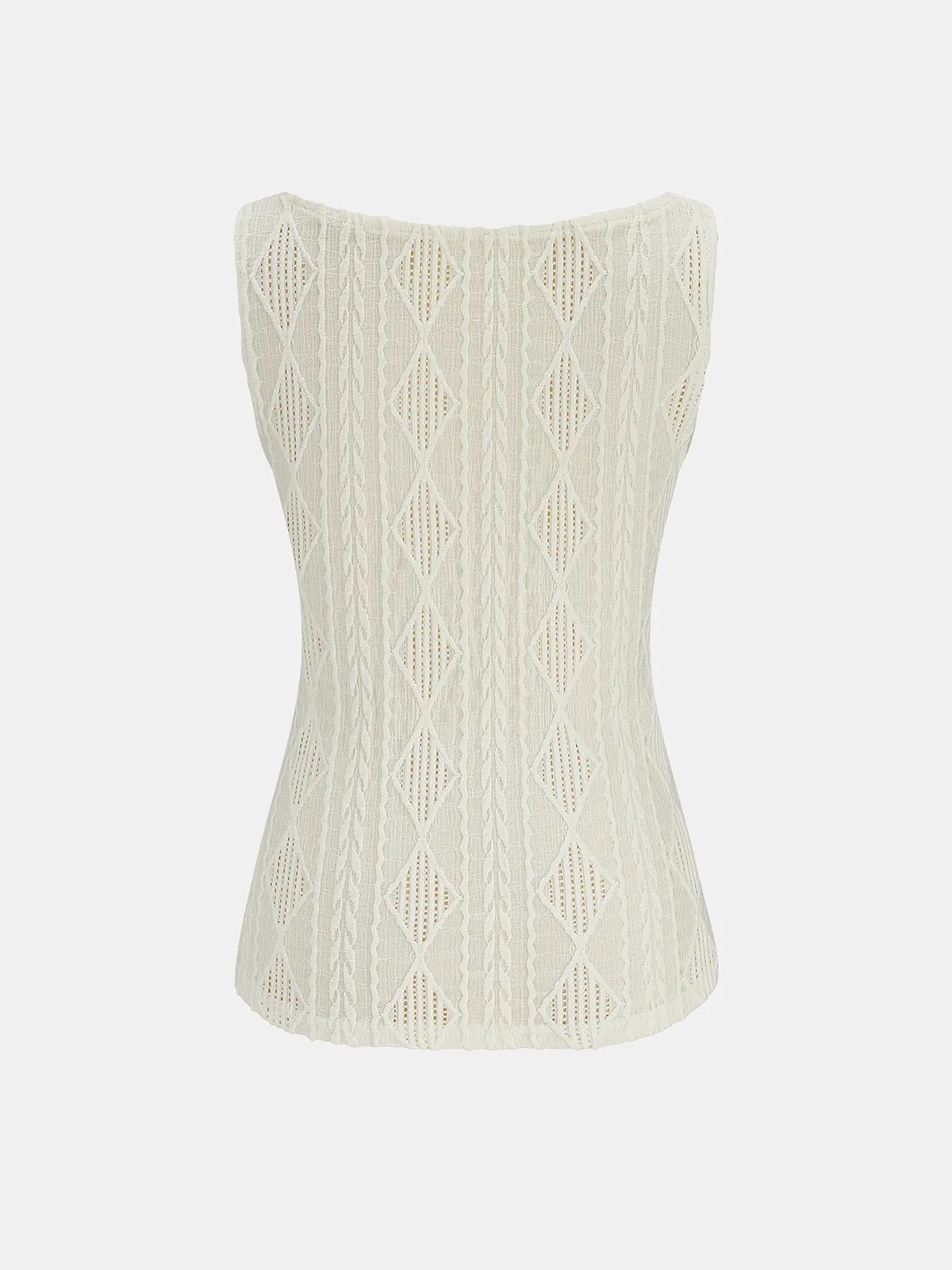 Cable Knit Button-Down Tank Top sold by COMMENSE product image thumbnail 3