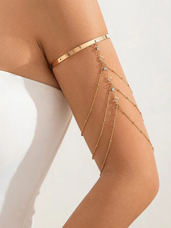 Dangling Layered Rhinestone Upper Arm Cuff made by COMMENSE