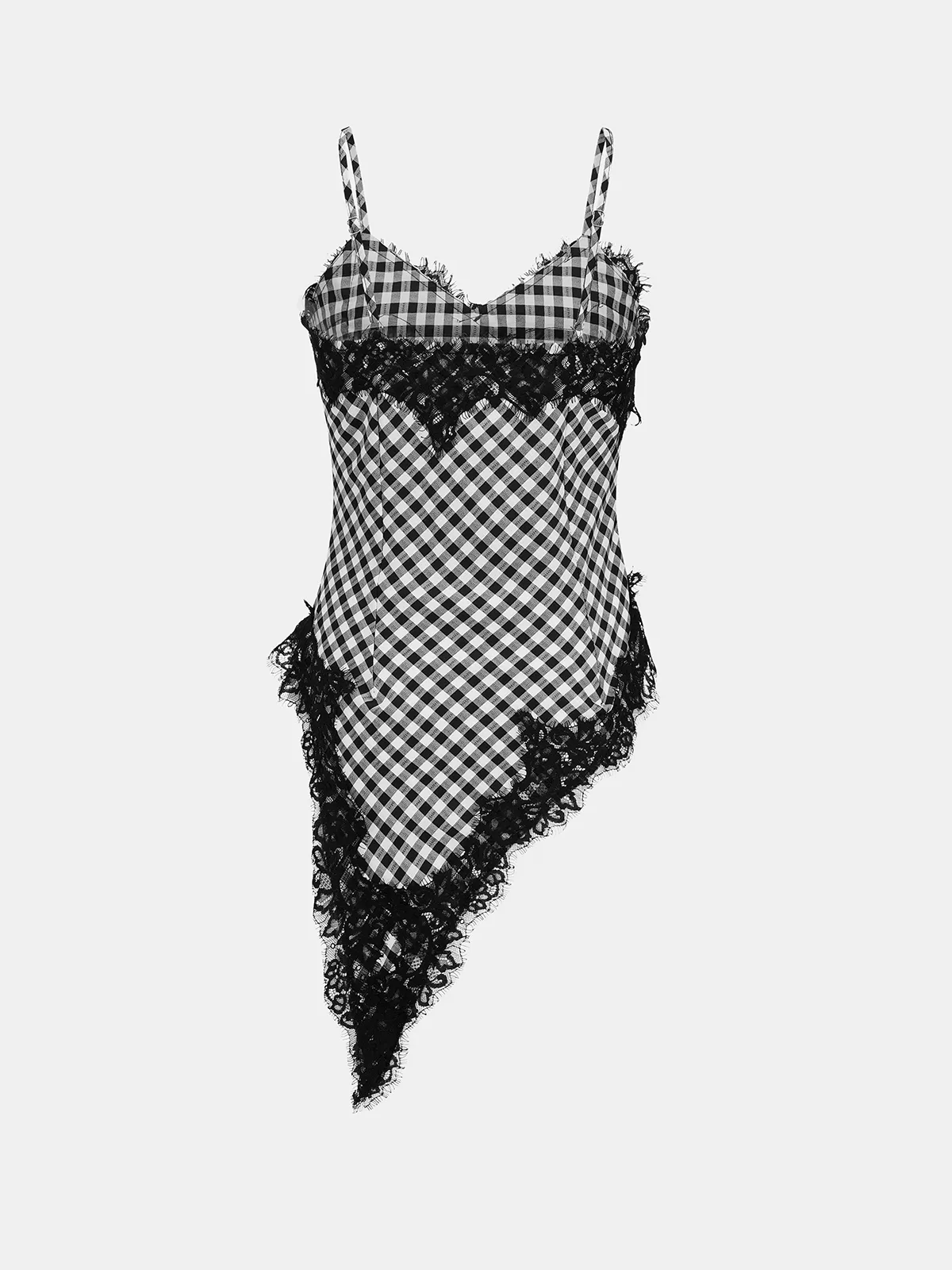 Gingham Cotton Lace Trim Cami Top & Pants Set sold by COMMENSE product image thumbnail 3