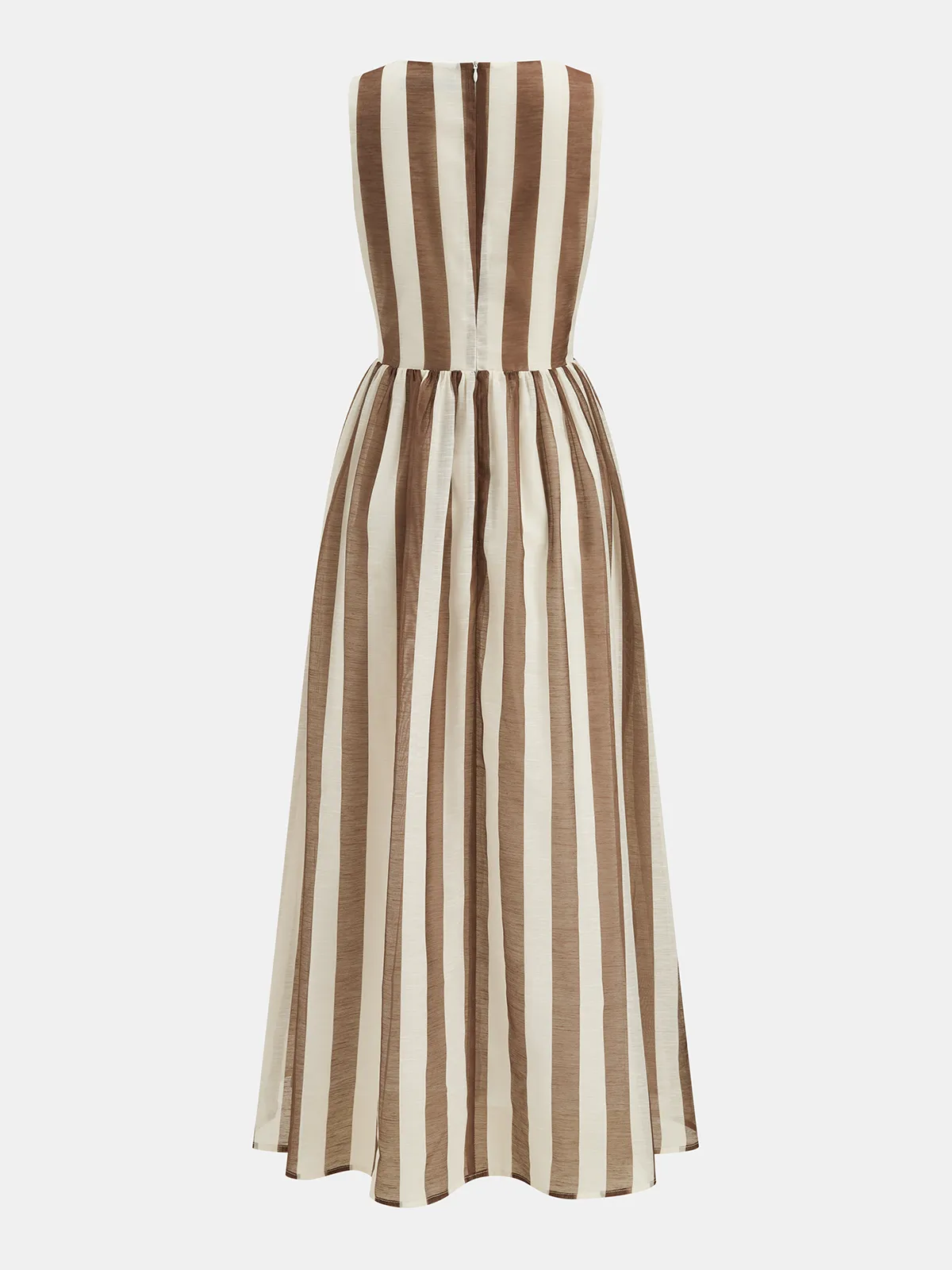 Sleeveless V-Neck Striped Cut-Out Maxi Dress sold by COMMENSE product image thumbnail 2