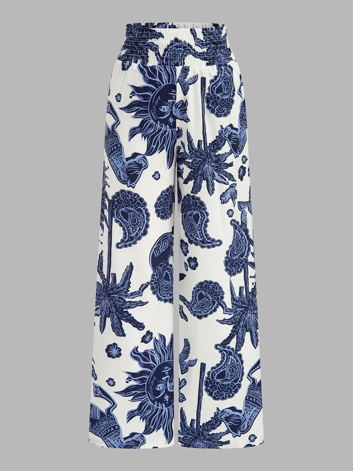 Printed Tie-Shoulder Top & Elastic Waist Pants Set sold by COMMENSE product image thumbnail 4