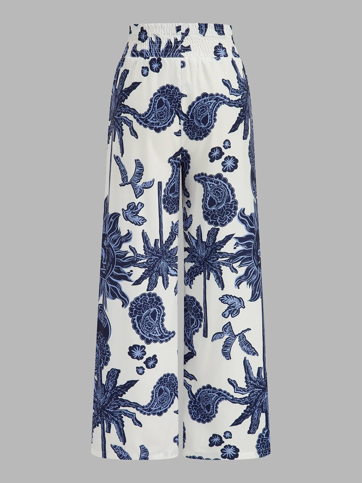 Printed Tie-Shoulder Top & Elastic Waist Pants Set sold by COMMENSE product image thumbnail 5