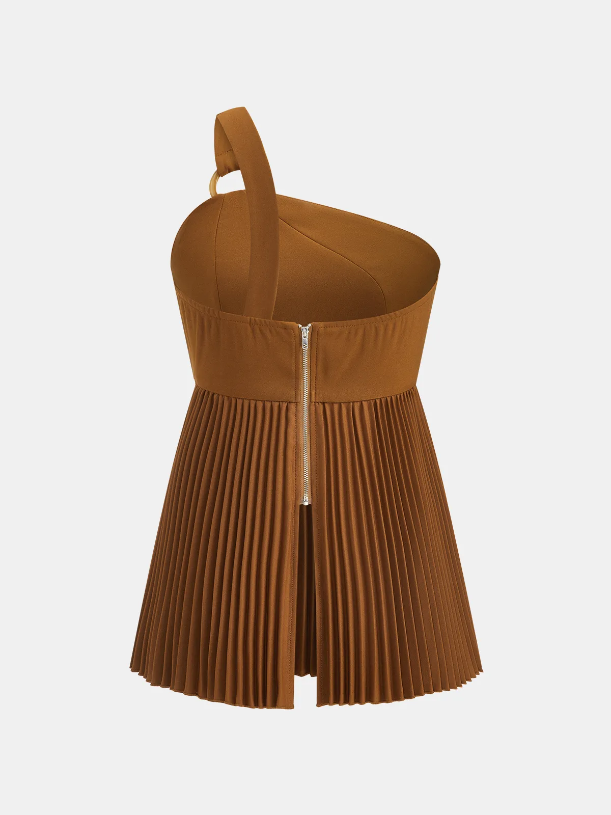 One Shoulder Pleated Hem Ring Detail Top sold by COMMENSE product image thumbnail 2
