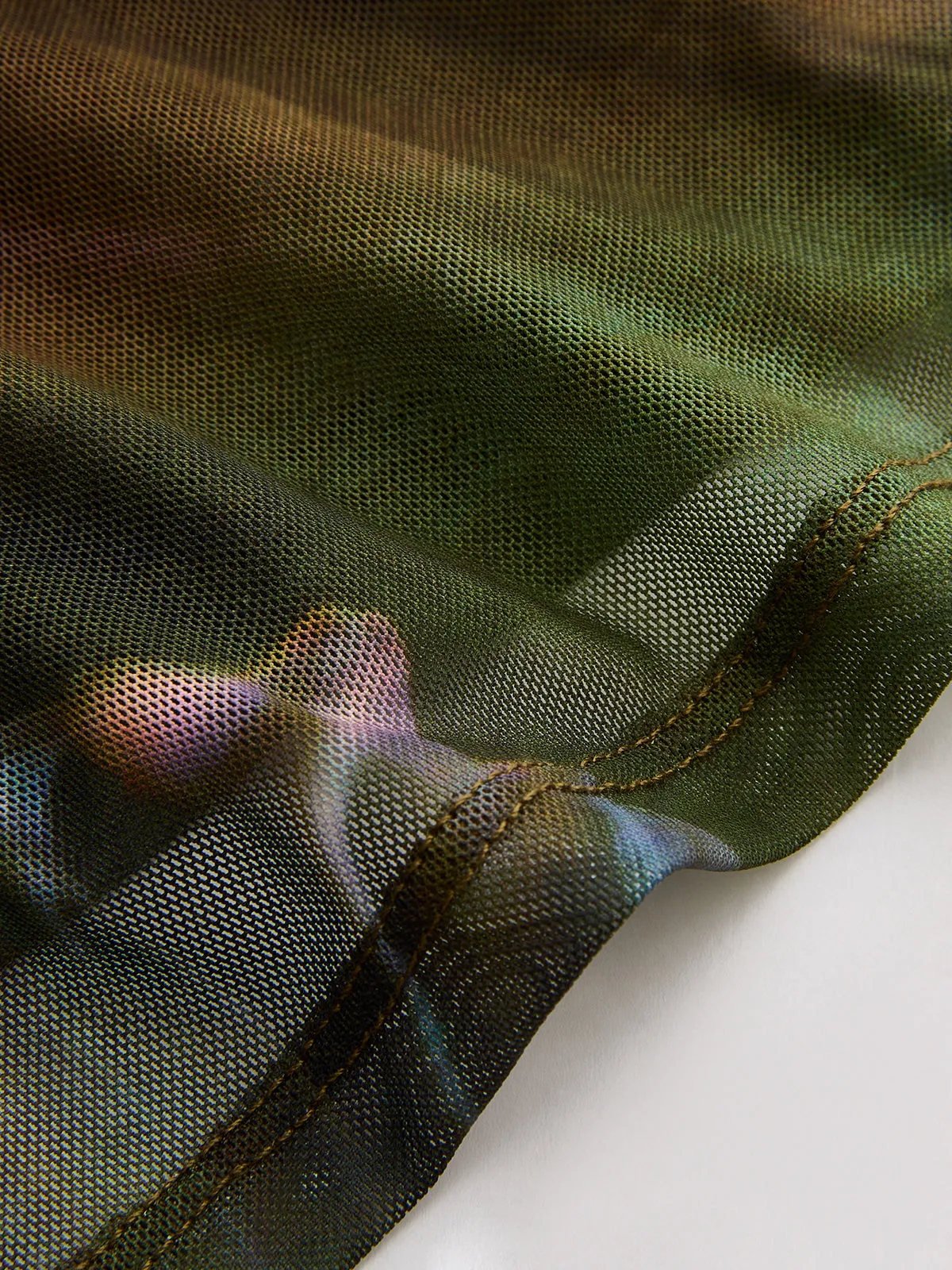 Abstract Watercolor Print Mesh Maxi Dress sold by COMMENSE product image thumbnail 4