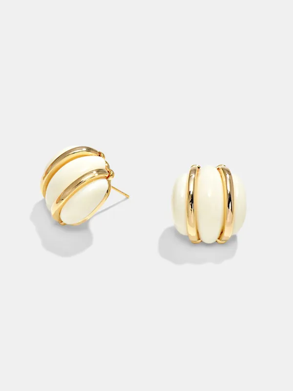Chunky Ribbed Round Stud Earrings made by COMMENSE