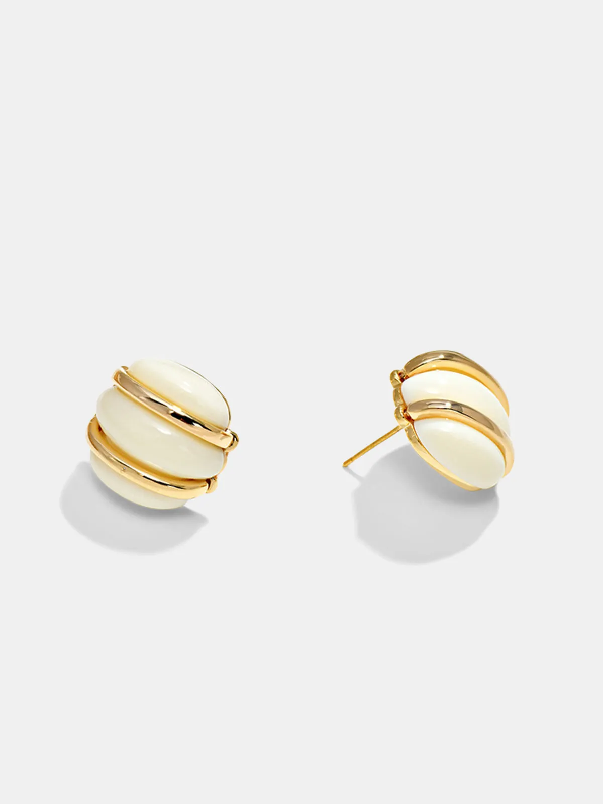 Chunky Ribbed Round Stud Earrings sold by COMMENSE product image thumbnail 2
