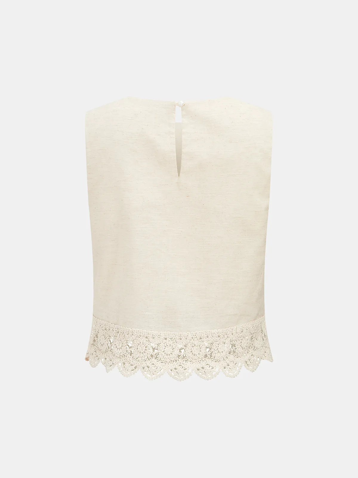 Cotton Linen Lace Trim Two-Piece Pants Set sold by COMMENSE product image thumbnail 5