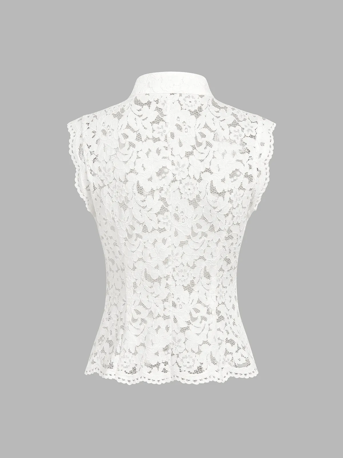 Frog Button Mandarin Collar Lace Vest & Pants Set sold by COMMENSE product image thumbnail 4