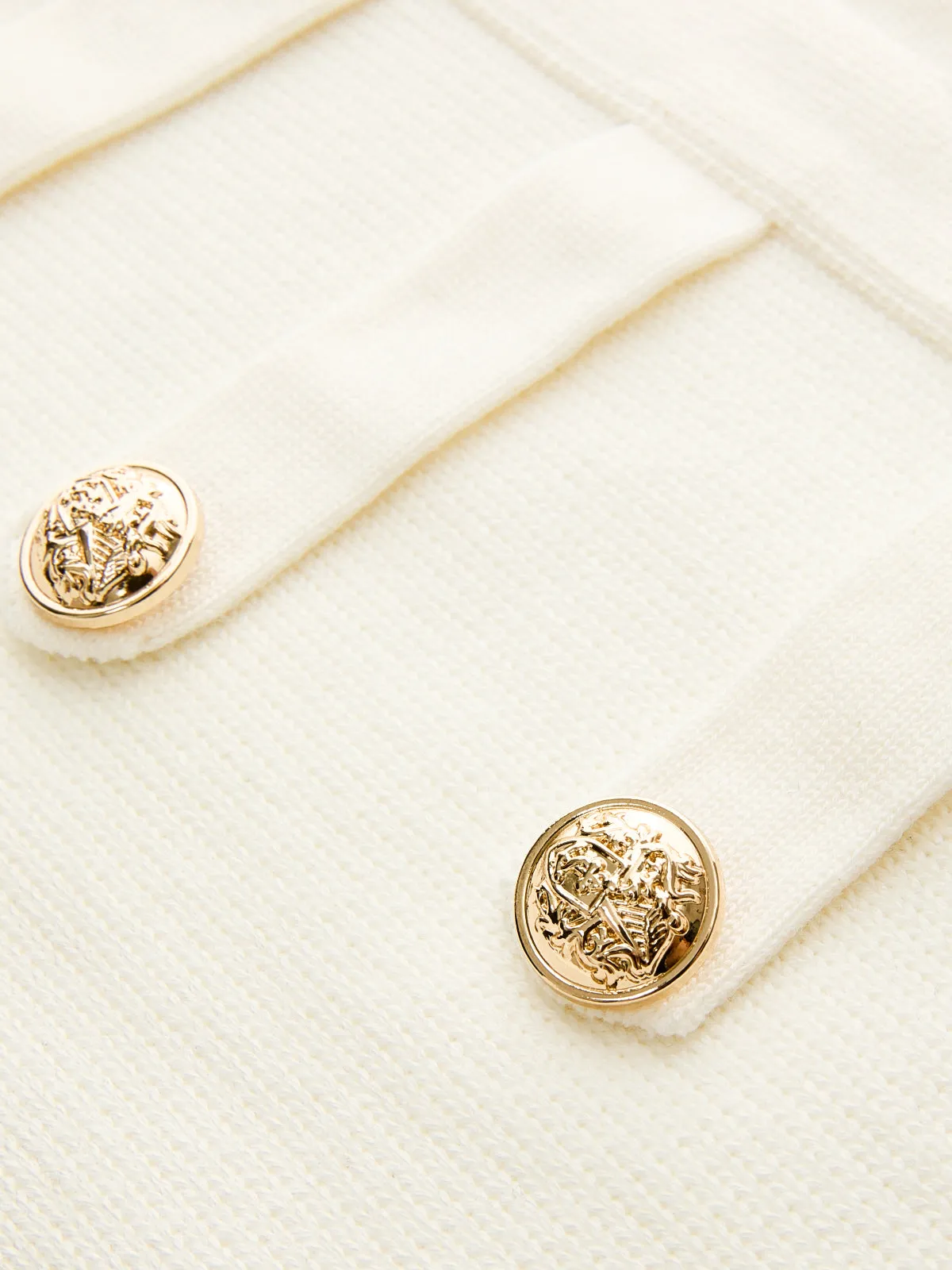 Decorative Metal Button Crew Neck Knit Top sold by COMMENSE product image thumbnail 4