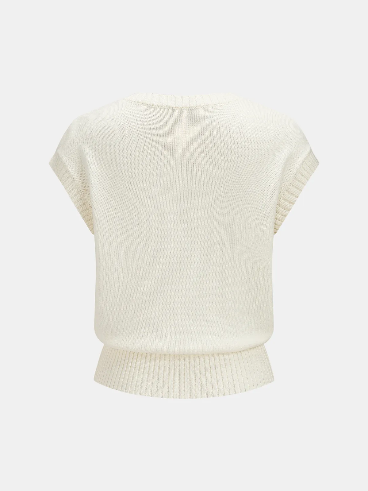 Decorative Metal Button Crew Neck Knit Top sold by COMMENSE product image thumbnail 3