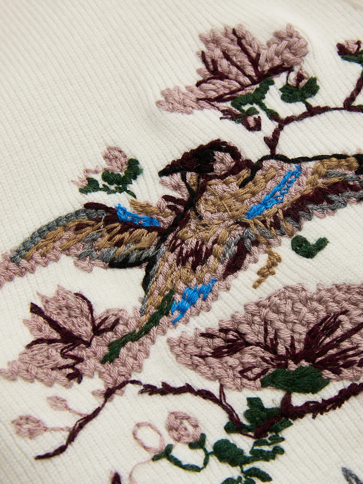 Floral Bird Embroidered Knit Vest sold by COMMENSE product image thumbnail 4