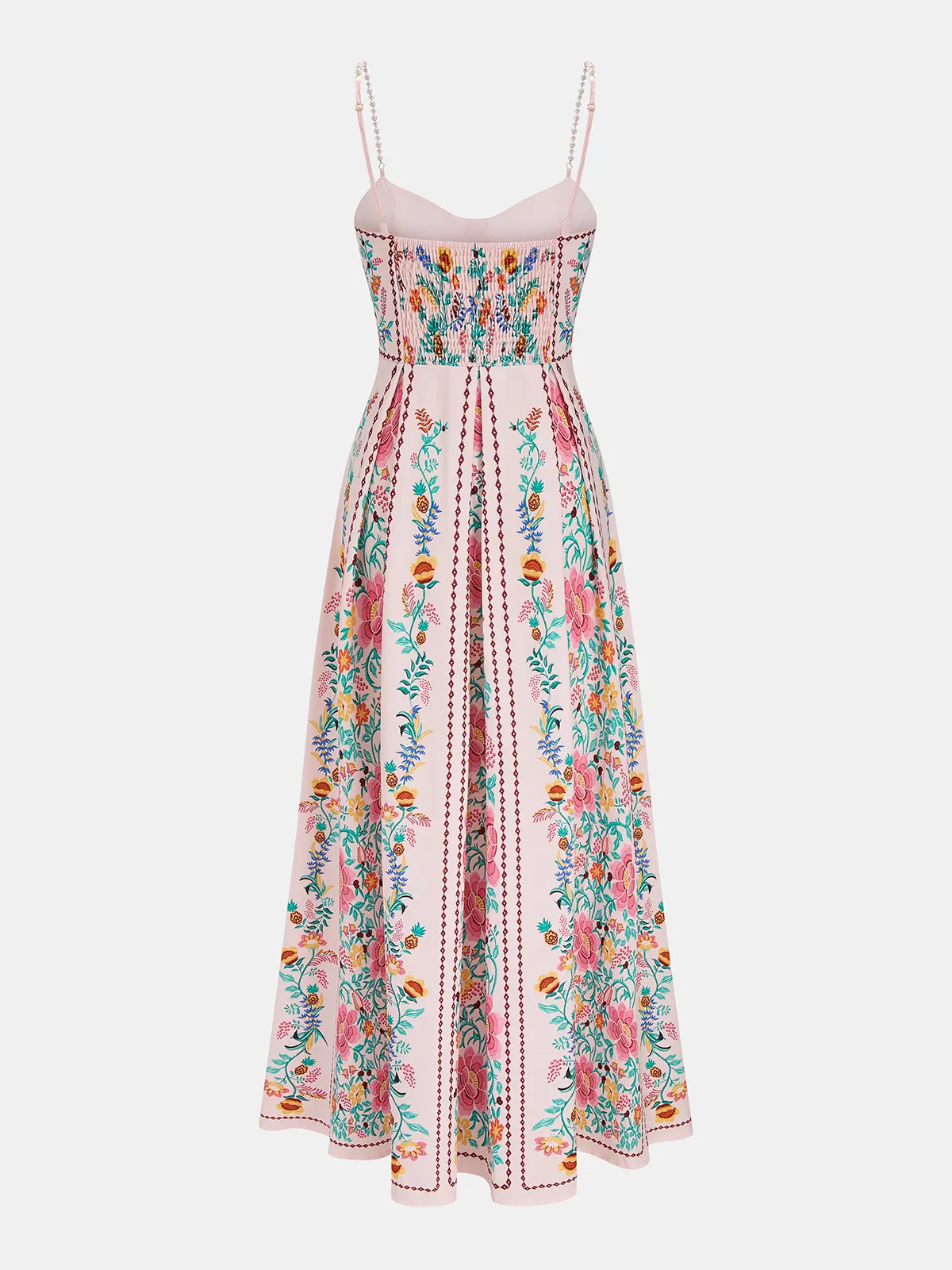 Floral Print Pearl Strap Maxi Dress sold by COMMENSE product image thumbnail 2
