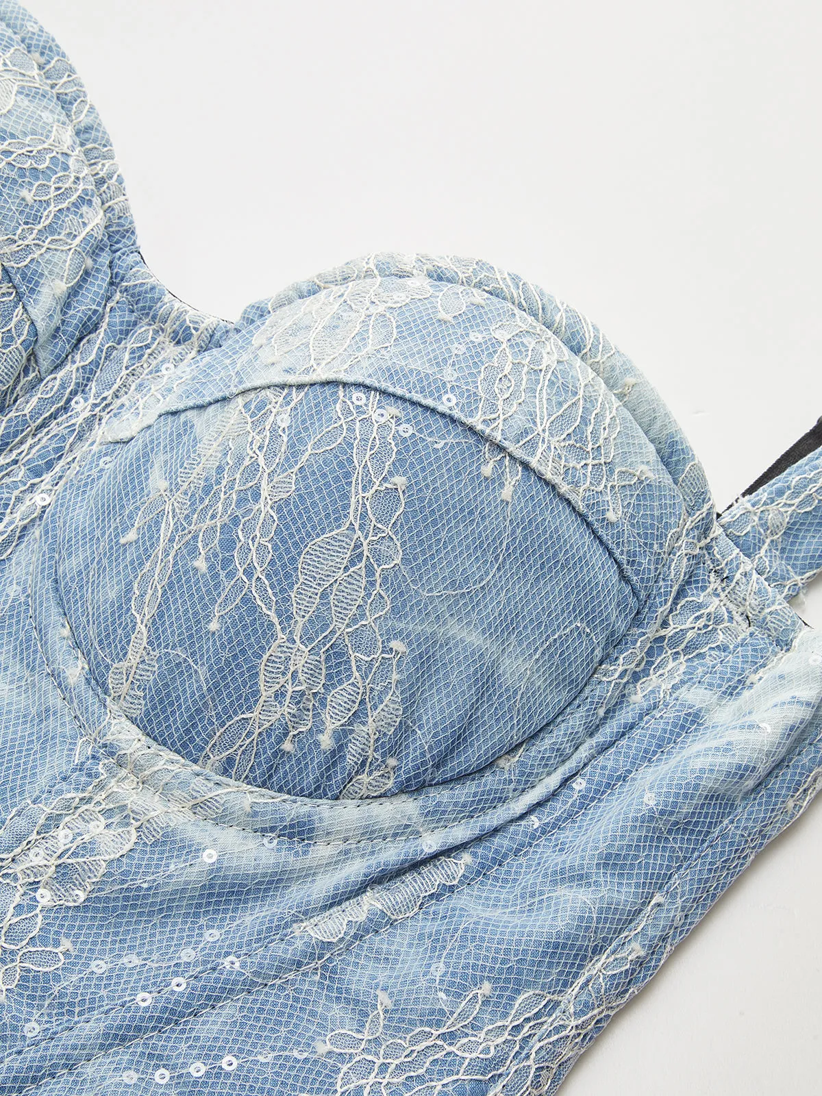 Lace Embroidered Bustier Corset Top sold by COMMENSE product image thumbnail 4