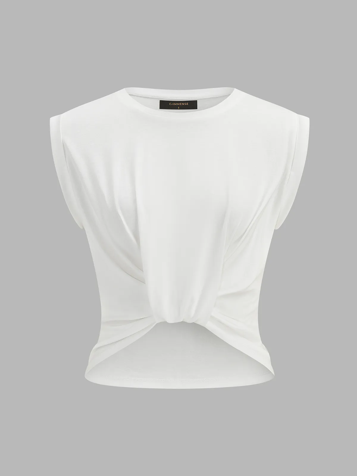 Cotton Twisted Cropped Sleeveless Top sold by COMMENSE