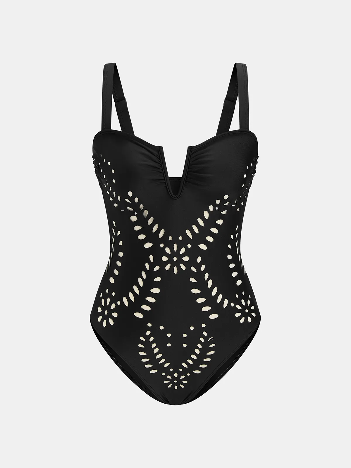 Perforated One Piece Swimsuit & Skirt Set sold by COMMENSE product image thumbnail 2