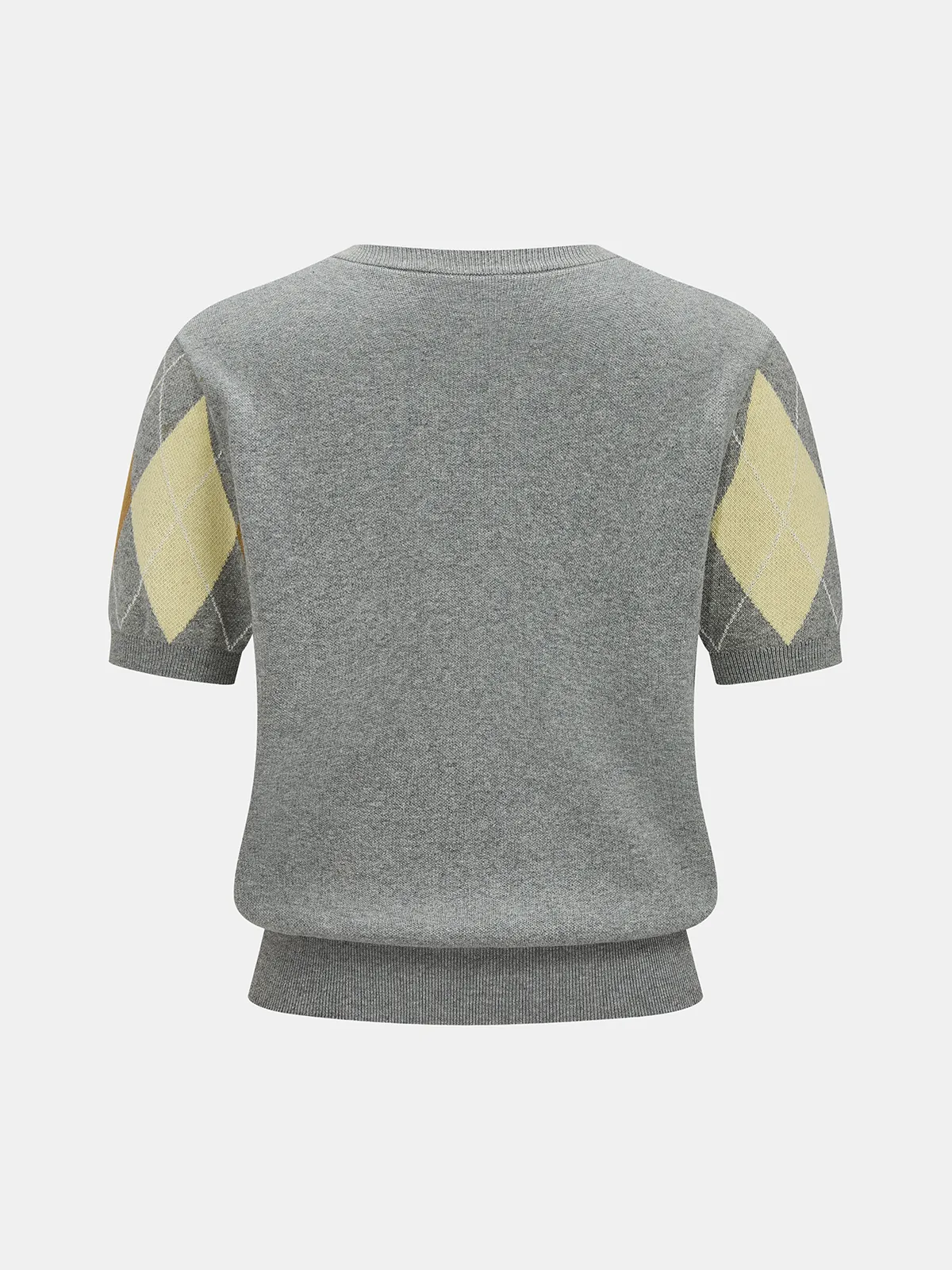Argyle Short Sleeve Knit Sweater sold by COMMENSE product image thumbnail 3