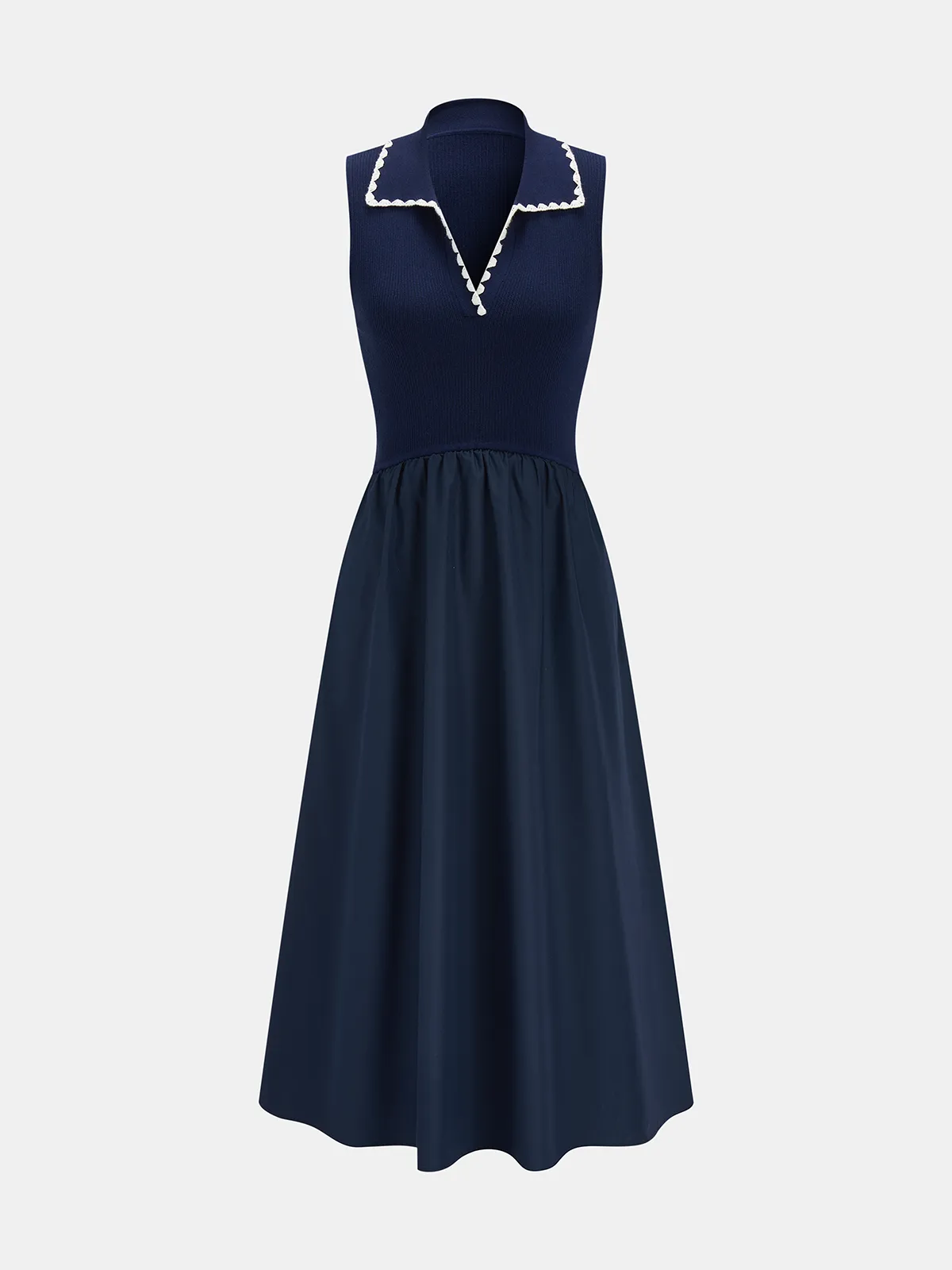 Sleeveless Collared Pocketed Maxi Dress sold by COMMENSE product image thumbnail 2