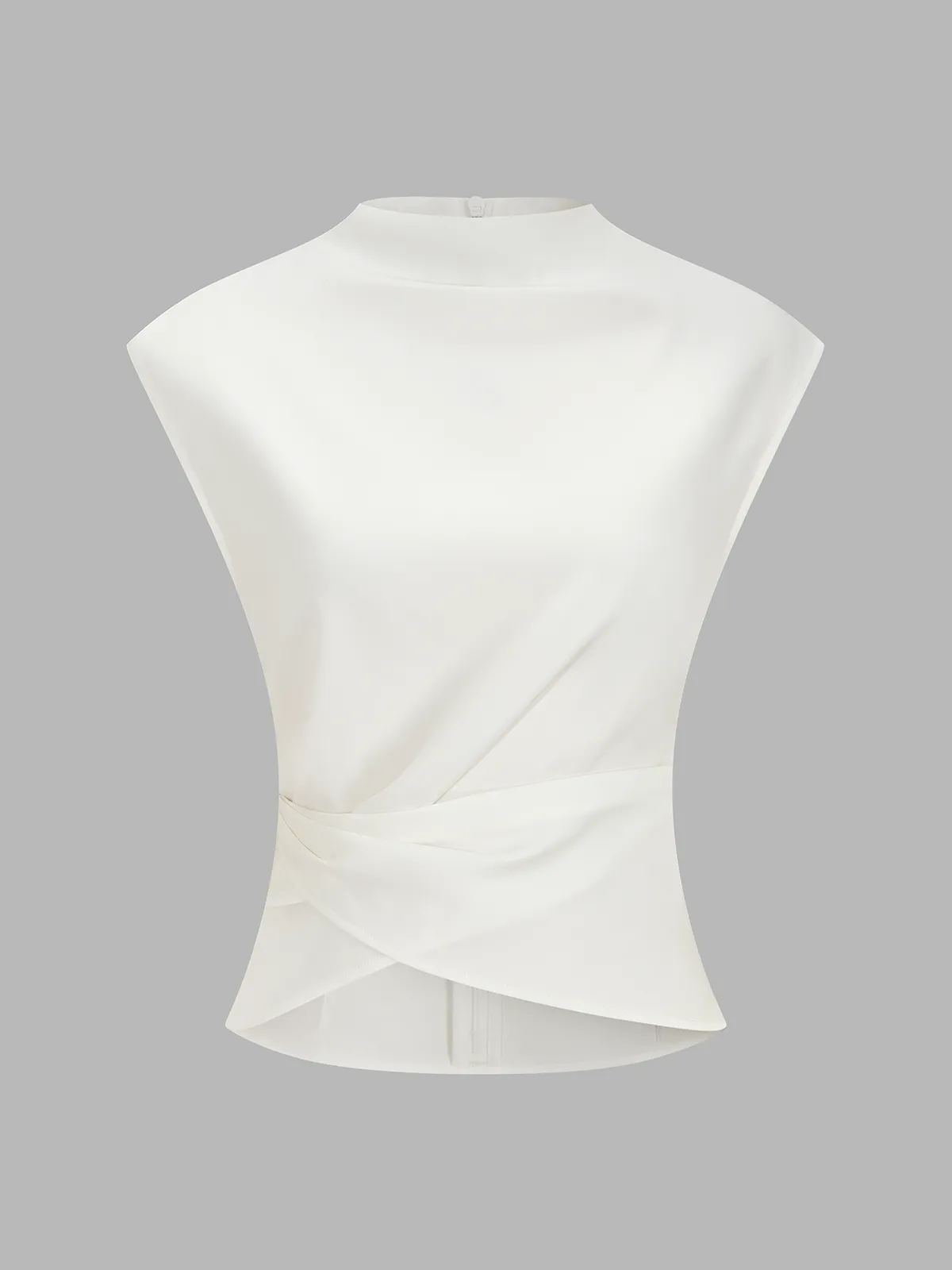 Mock Neck Sleeveless Asymmetrical Hem Blouse sold by COMMENSE product image thumbnail 2
