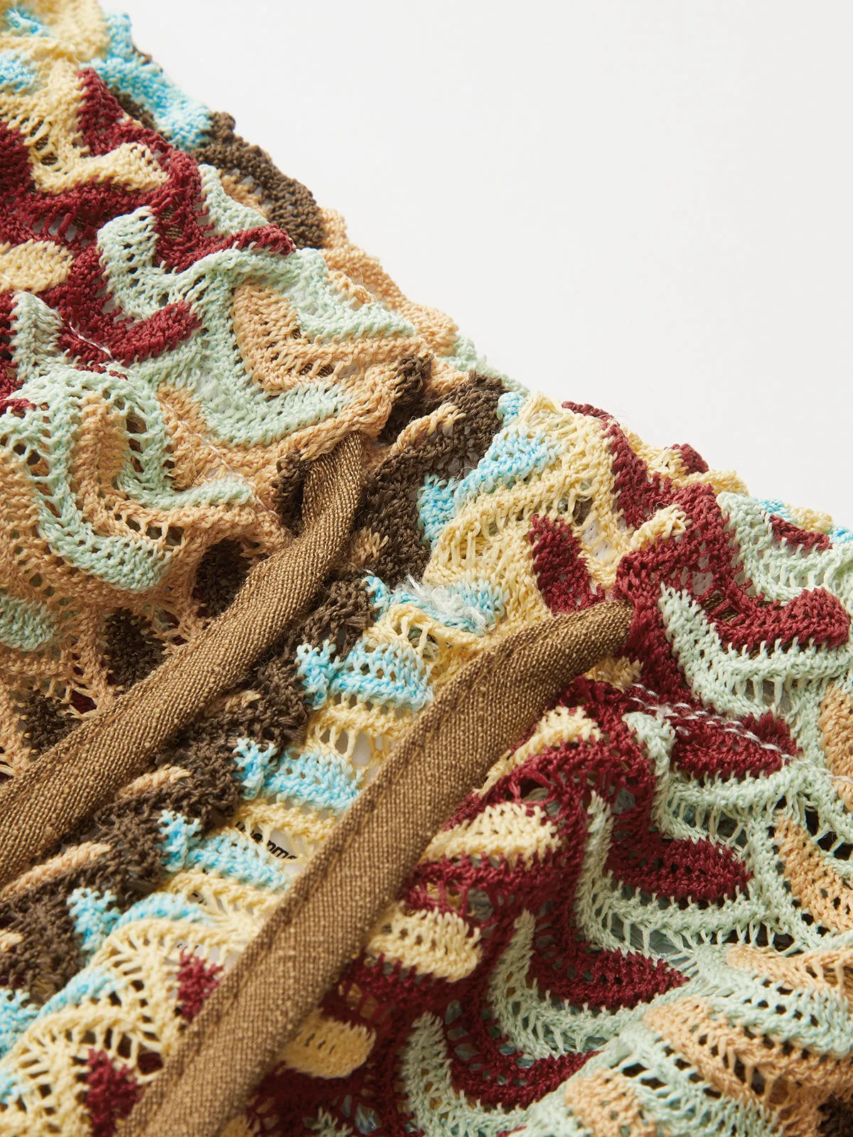 Tassel Drawstring Multicolor Chevron Shorts sold by COMMENSE product image thumbnail 3