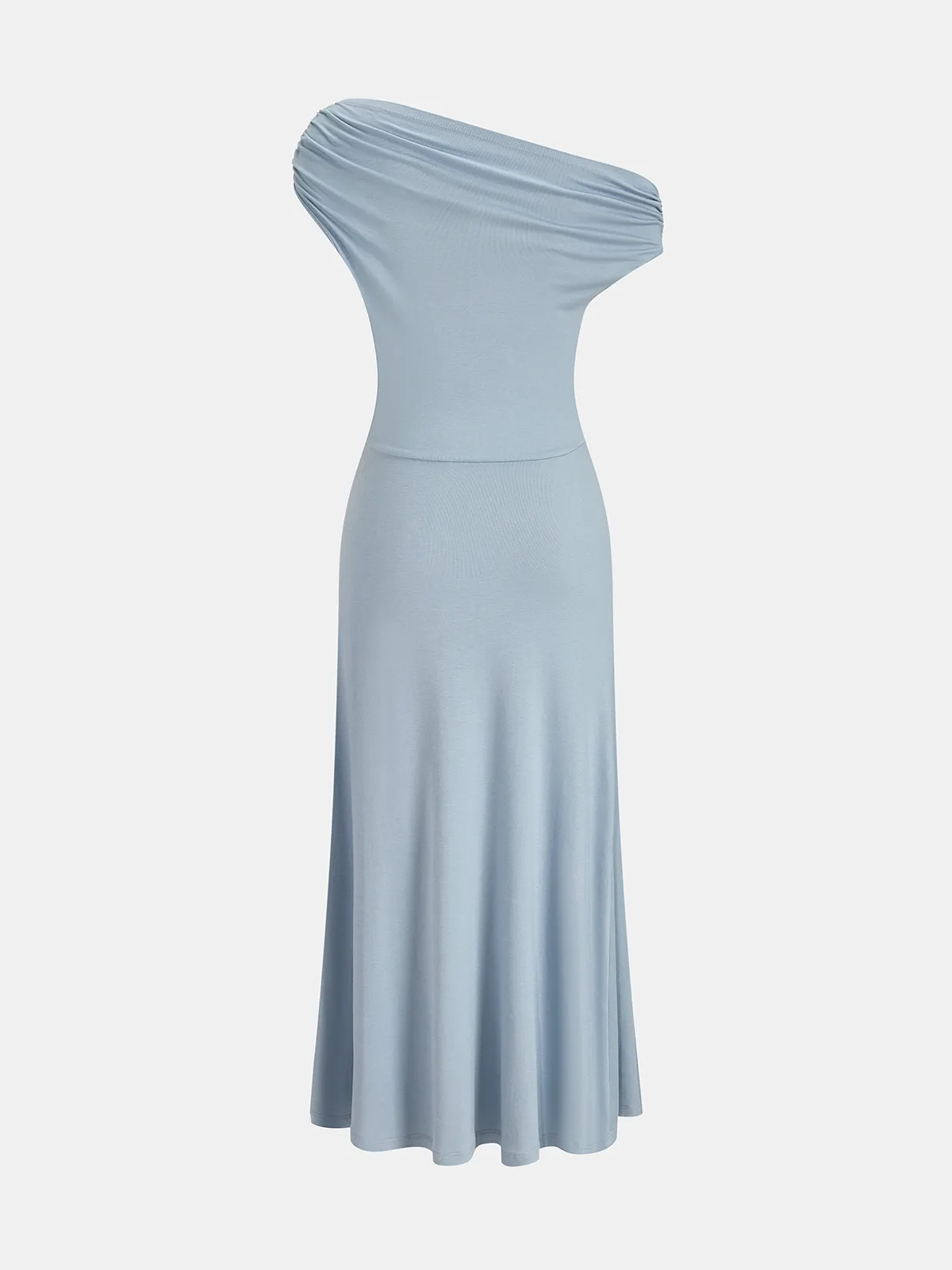 Off Shoulder Draped Waist Midi Dress sold by COMMENSE product image thumbnail 2