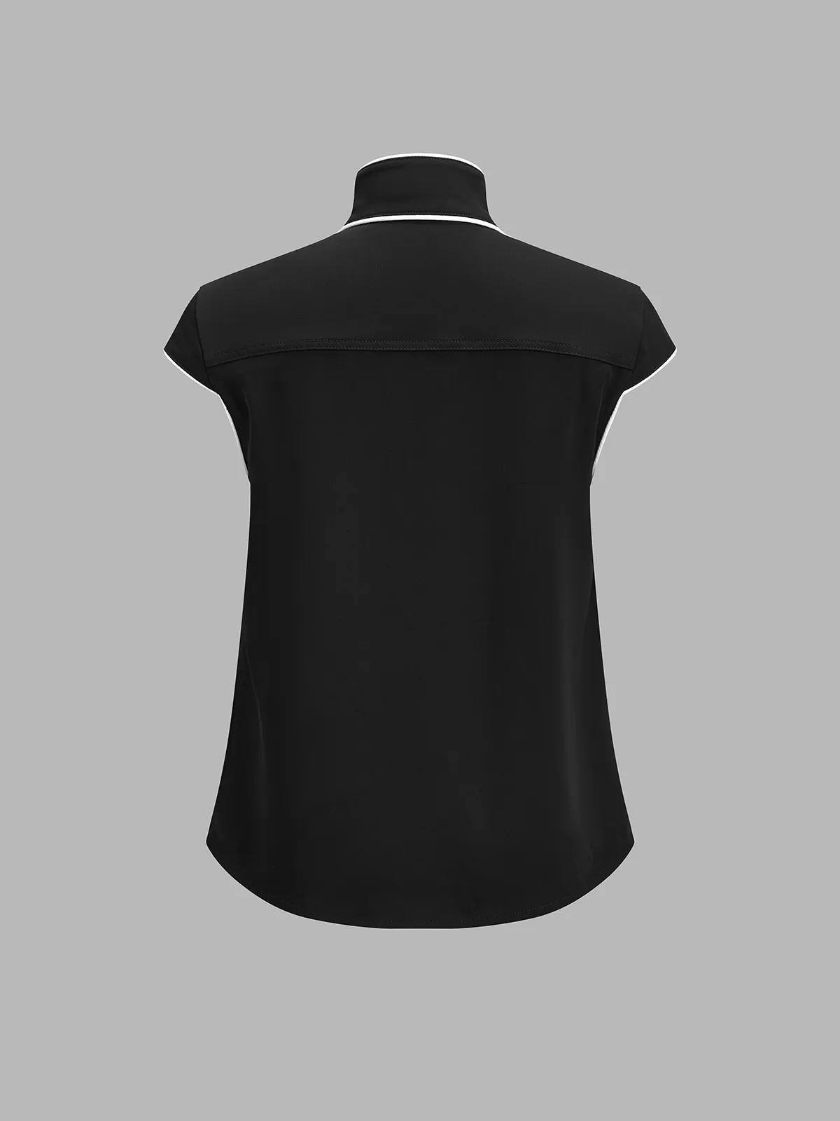 Contrast Piping Tie Neck Blouse sold by COMMENSE product image thumbnail 3