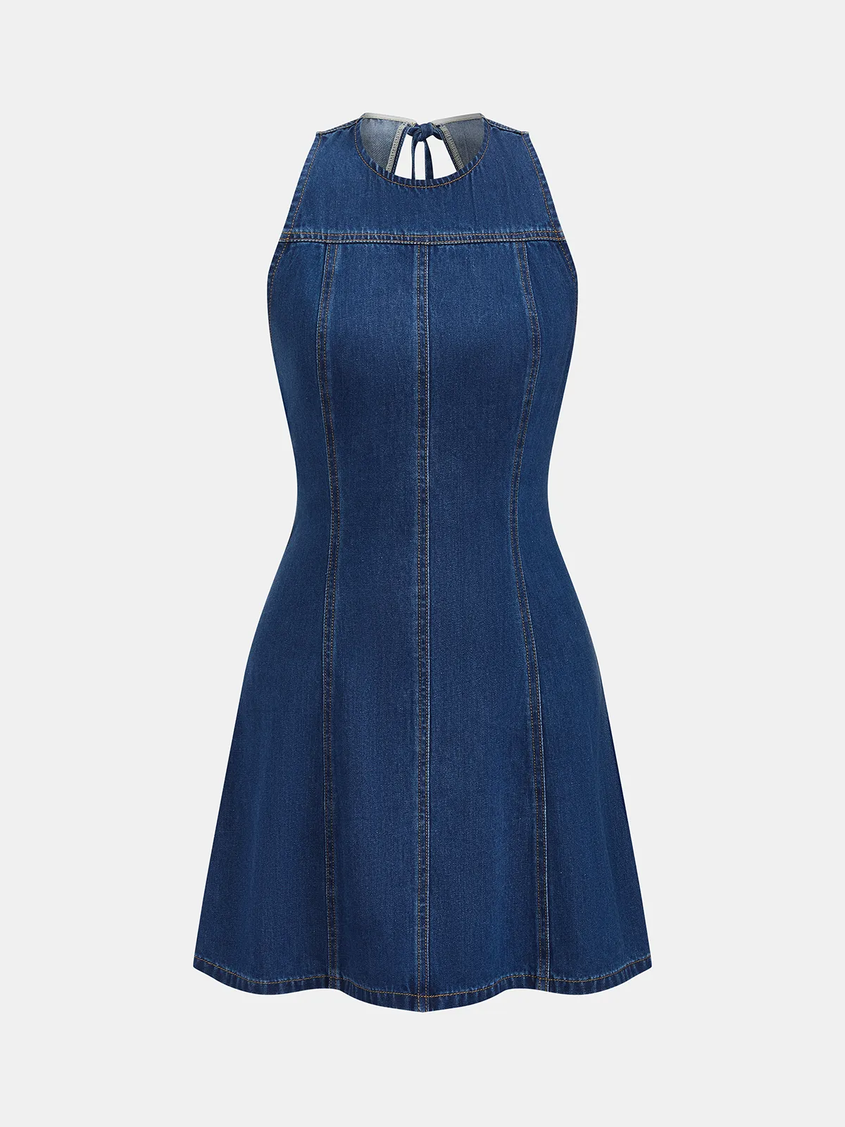 Backless Sleeveless Denim Mini Dress sold by COMMENSE product image thumbnail 2