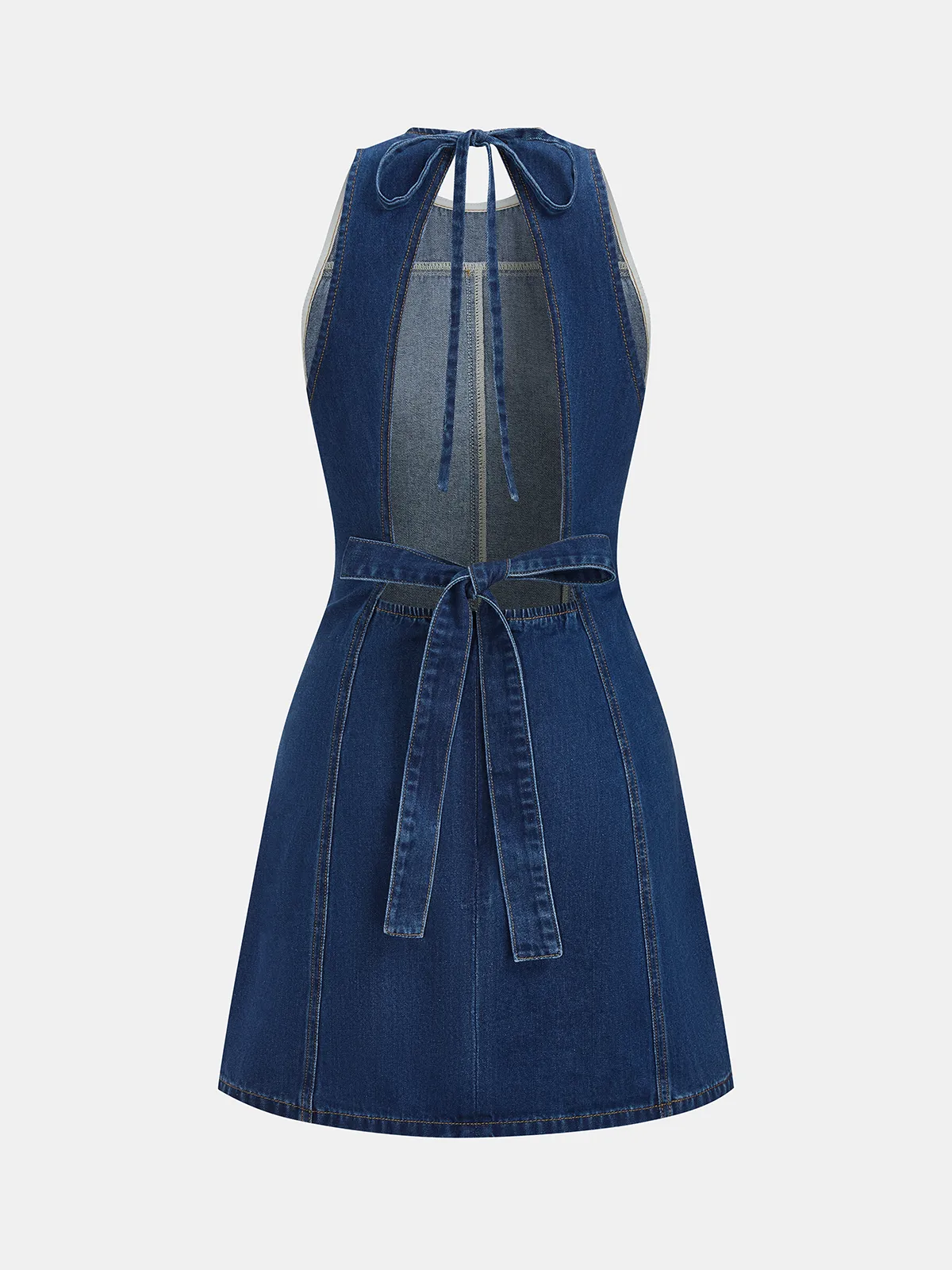 Backless Sleeveless Denim Mini Dress sold by COMMENSE product image thumbnail 3