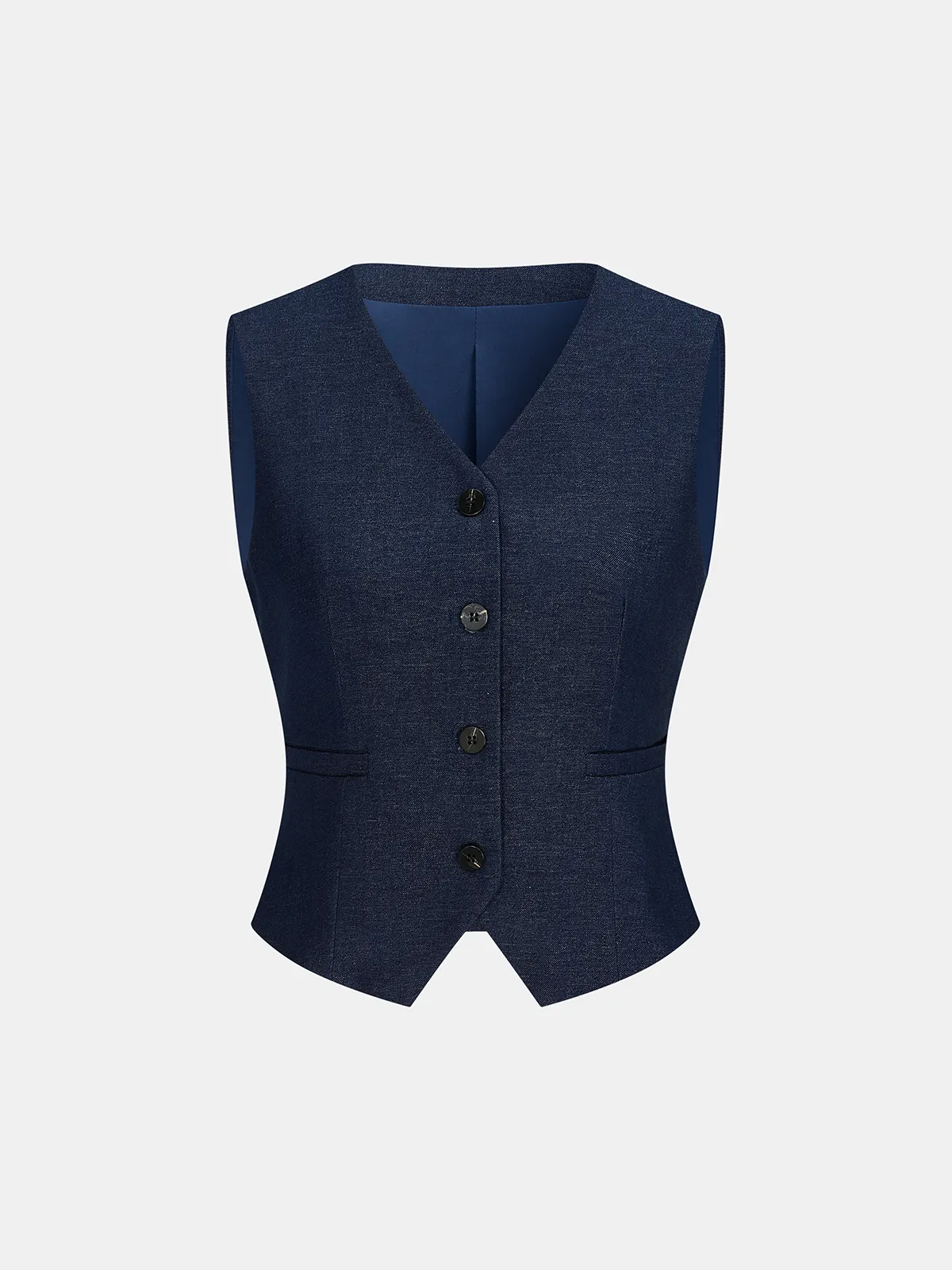 Faux Denim Tailored Vest sold by COMMENSE product image thumbnail 2