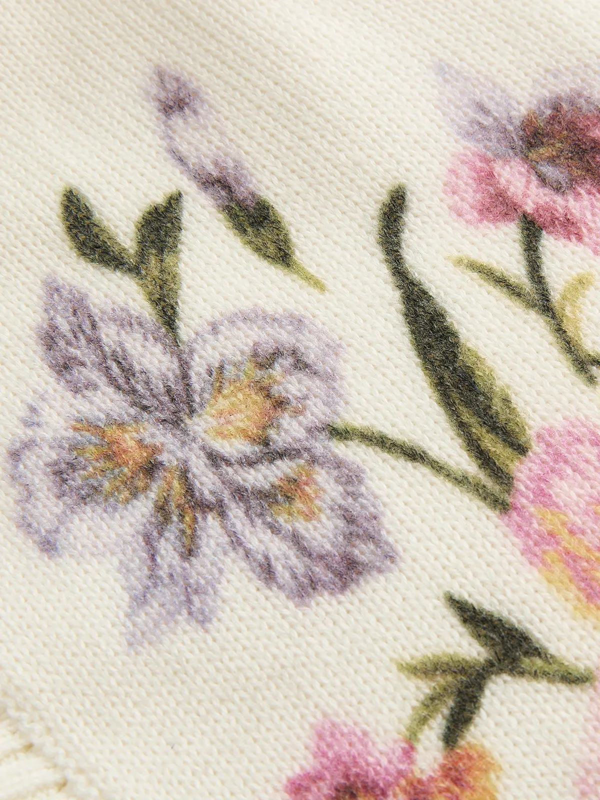 Floral Pattern Round Neck Knit Vest sold by COMMENSE product image thumbnail 3