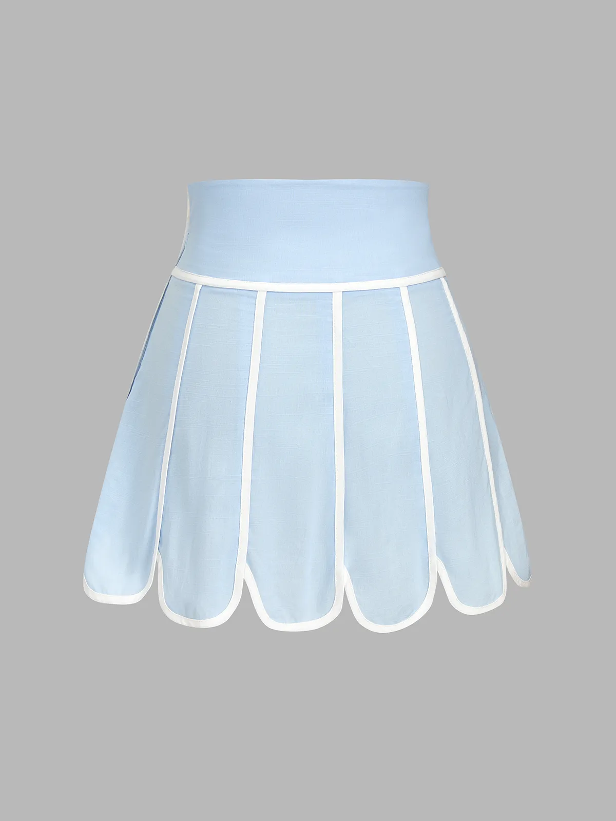 Scalloped Hem Halter Top & Mini Skirt Set sold by COMMENSE product image thumbnail 5