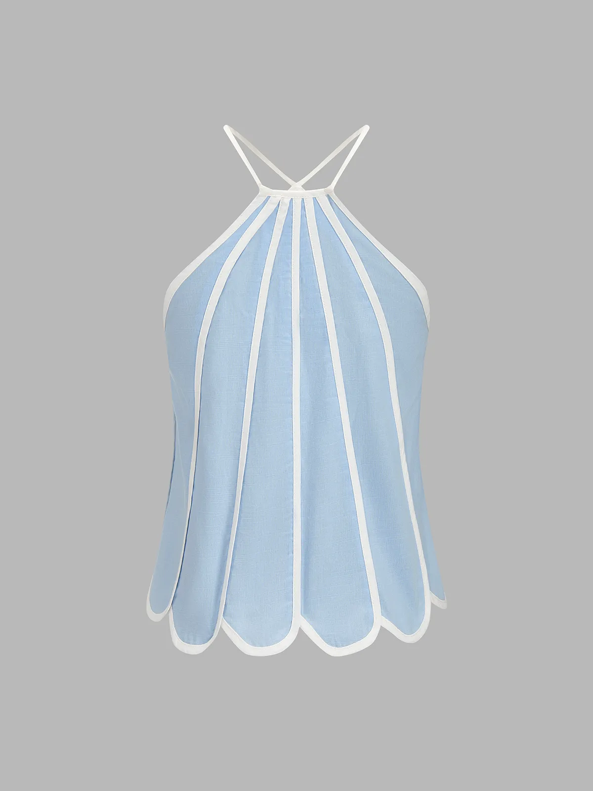 Scalloped Hem Halter Top & Mini Skirt Set sold by COMMENSE product image thumbnail 3
