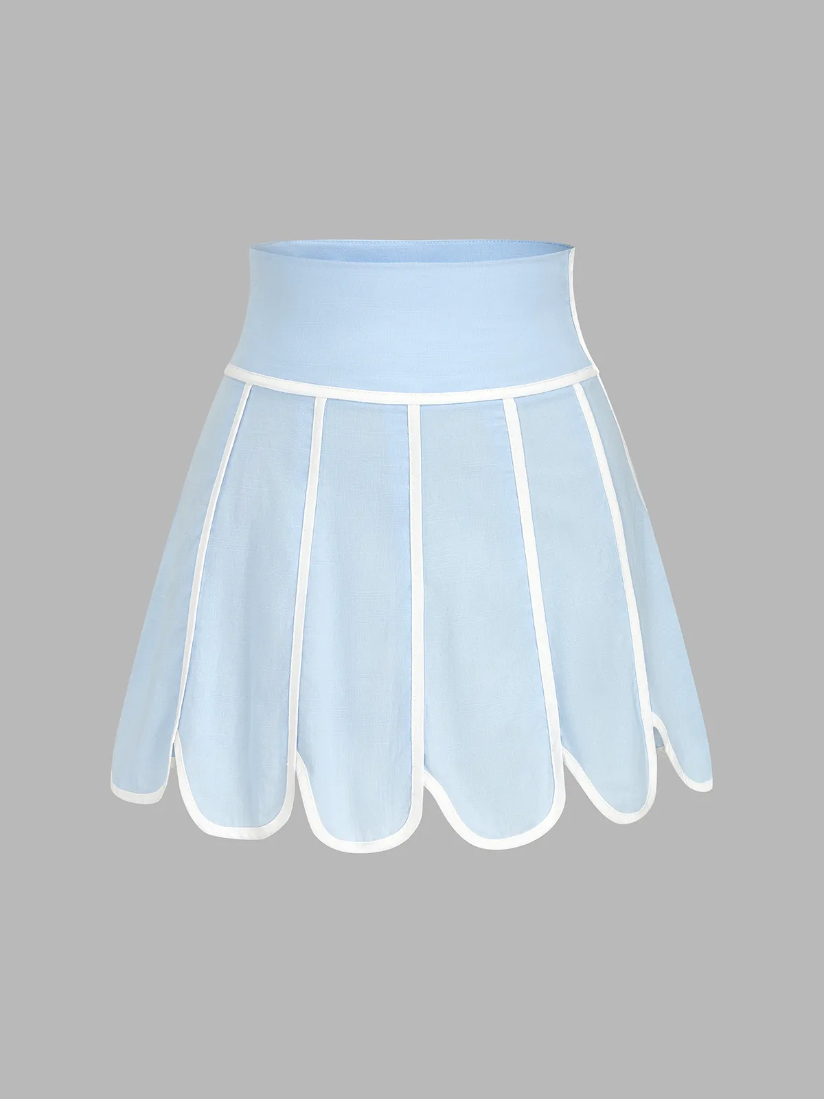 Scalloped Hem Halter Top & Mini Skirt Set sold by COMMENSE product image thumbnail 4