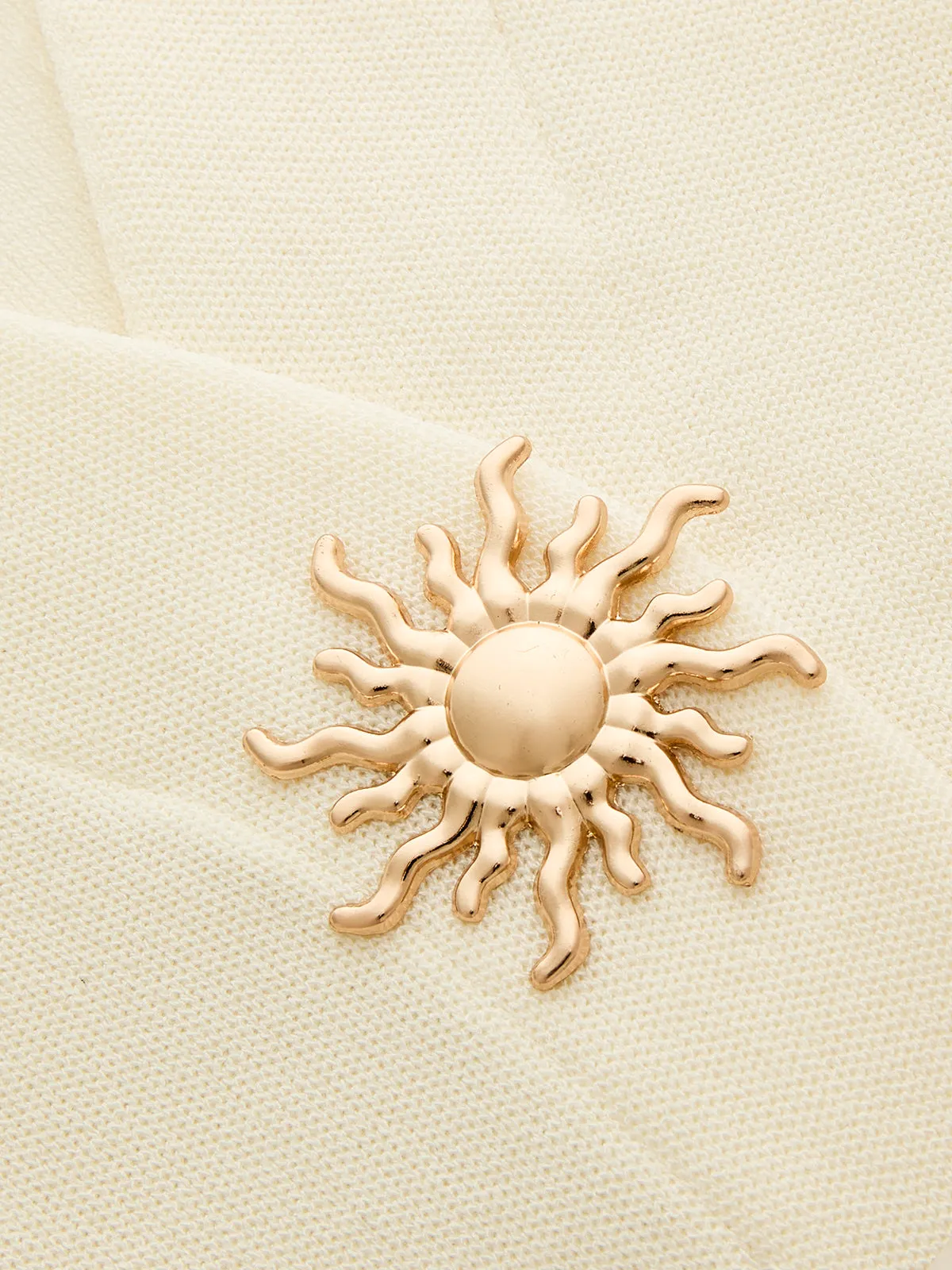 Decorative Sun Button Short Sleeve Knit Cardigan sold by COMMENSE product image thumbnail 3