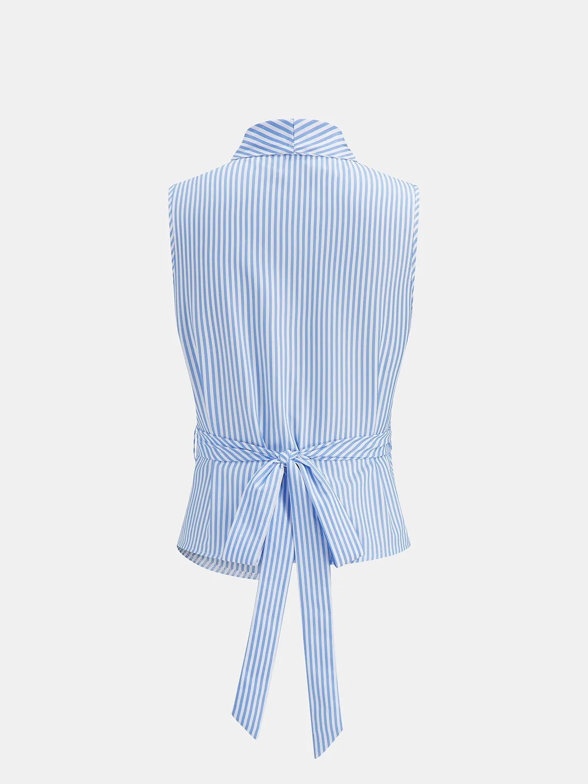 Striped Sleeveless Wrap Blouse sold by COMMENSE product image thumbnail 2