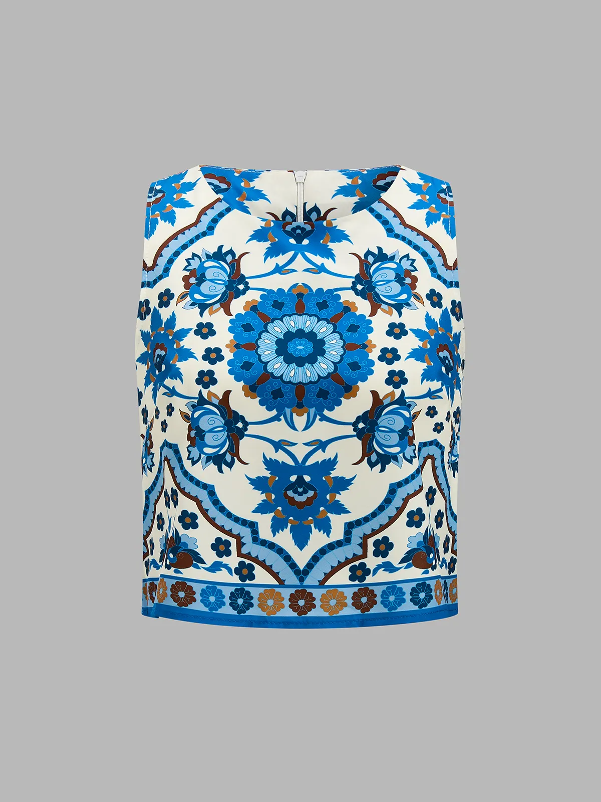 Floral Print Sleeveless Top & Mini Skirt Set sold by COMMENSE product image thumbnail 3