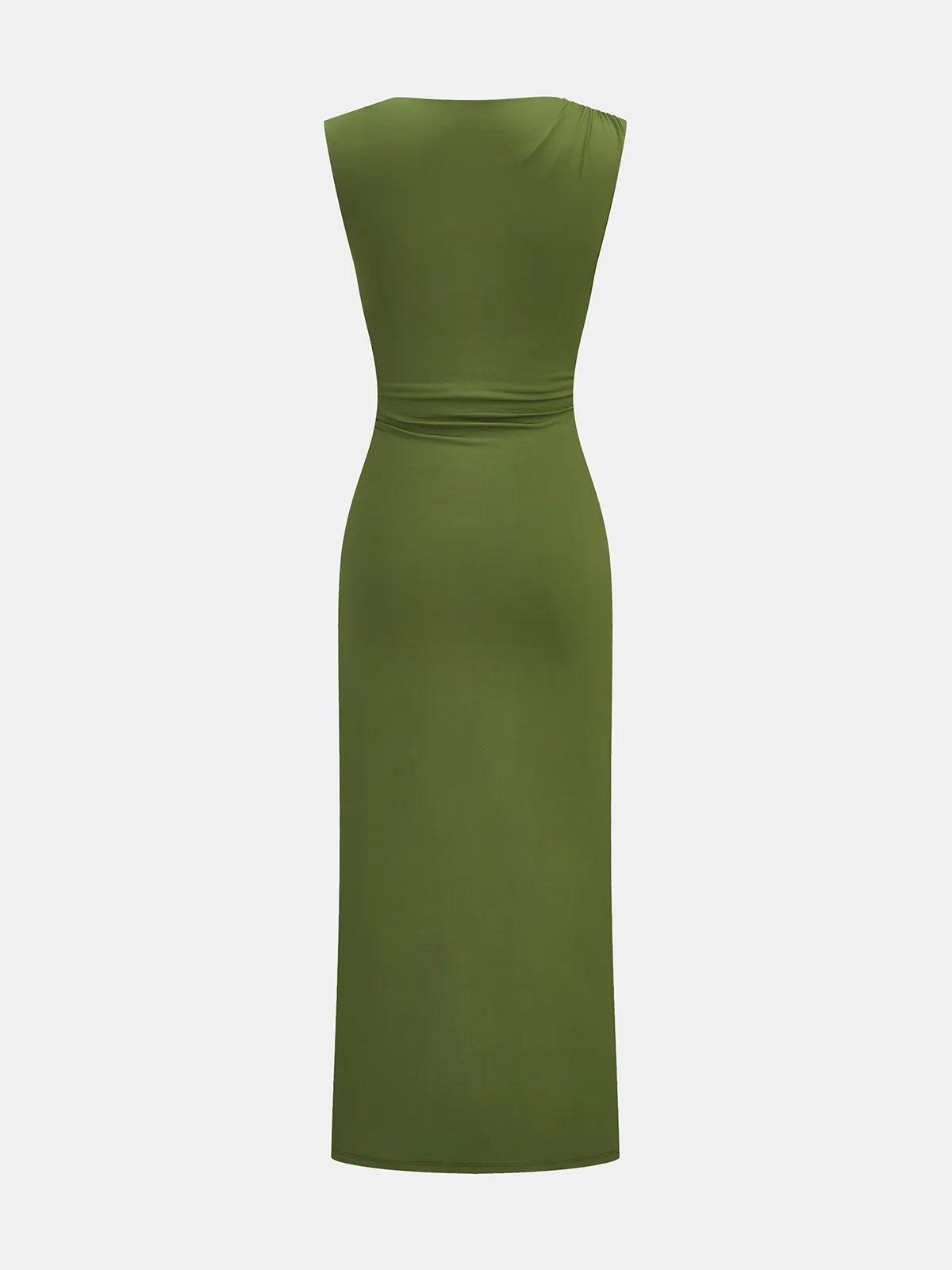 Asymmetric Ruched Bodycon Midi Dress sold by COMMENSE product image thumbnail 4