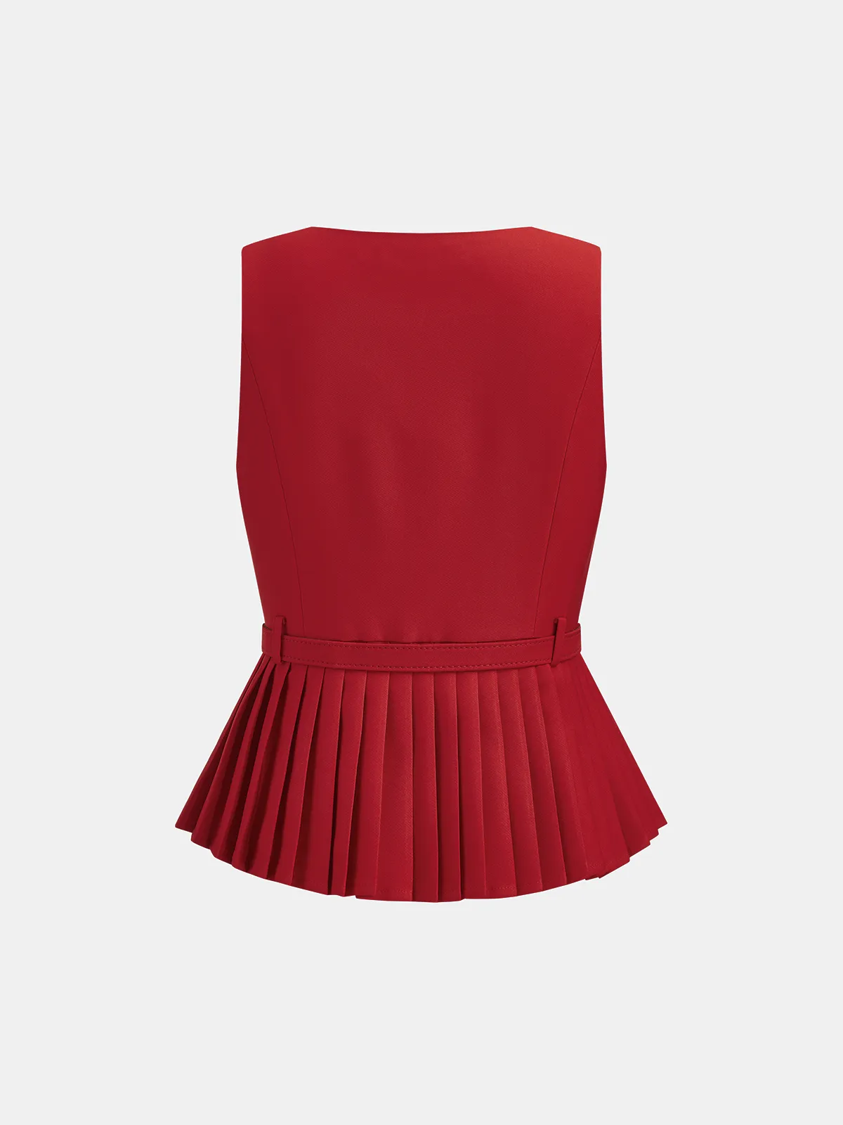 Pleated Belted V Neck Tank Top sold by COMMENSE product image thumbnail 2